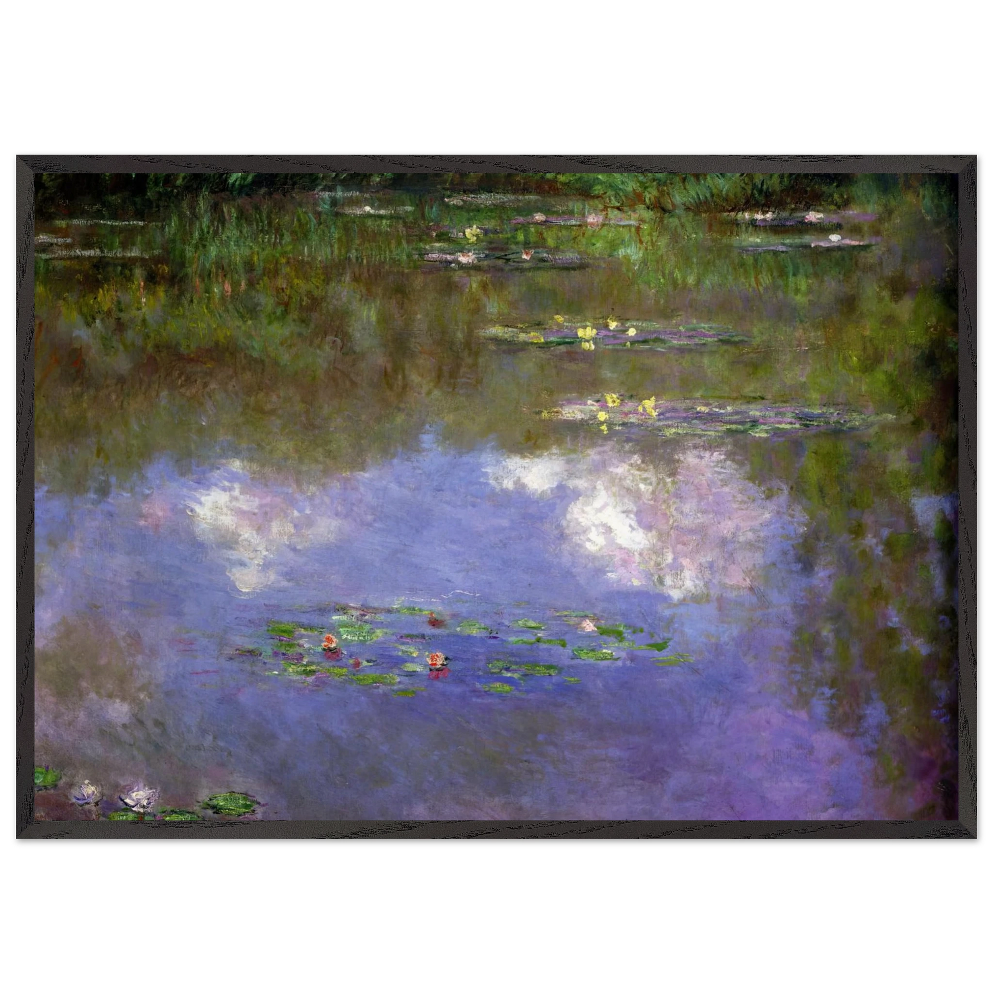 Water Lilies The Clouds - claude monet Framed Art Print – Black Wooden Frame - Default Title - -Framed Art Print