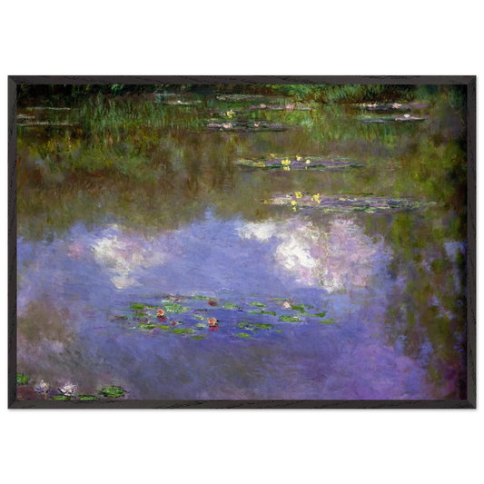 Water Lilies The Clouds - claude monet Framed Art Print – Black Wooden Frame - Default Title - -Framed Art Print