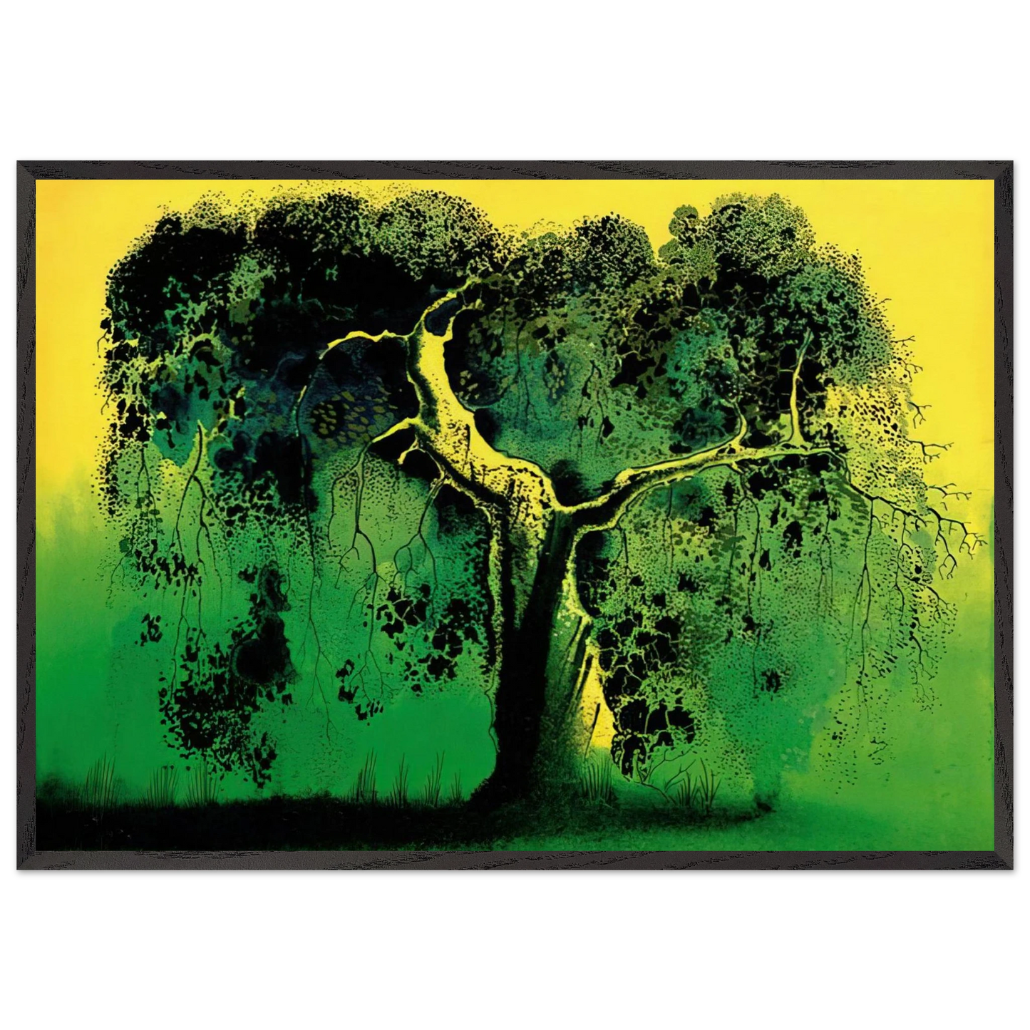 Sycamore - Eyvind Earle Framed Art Print – Black Wooden Frame - Default Title - -Framed Art Print