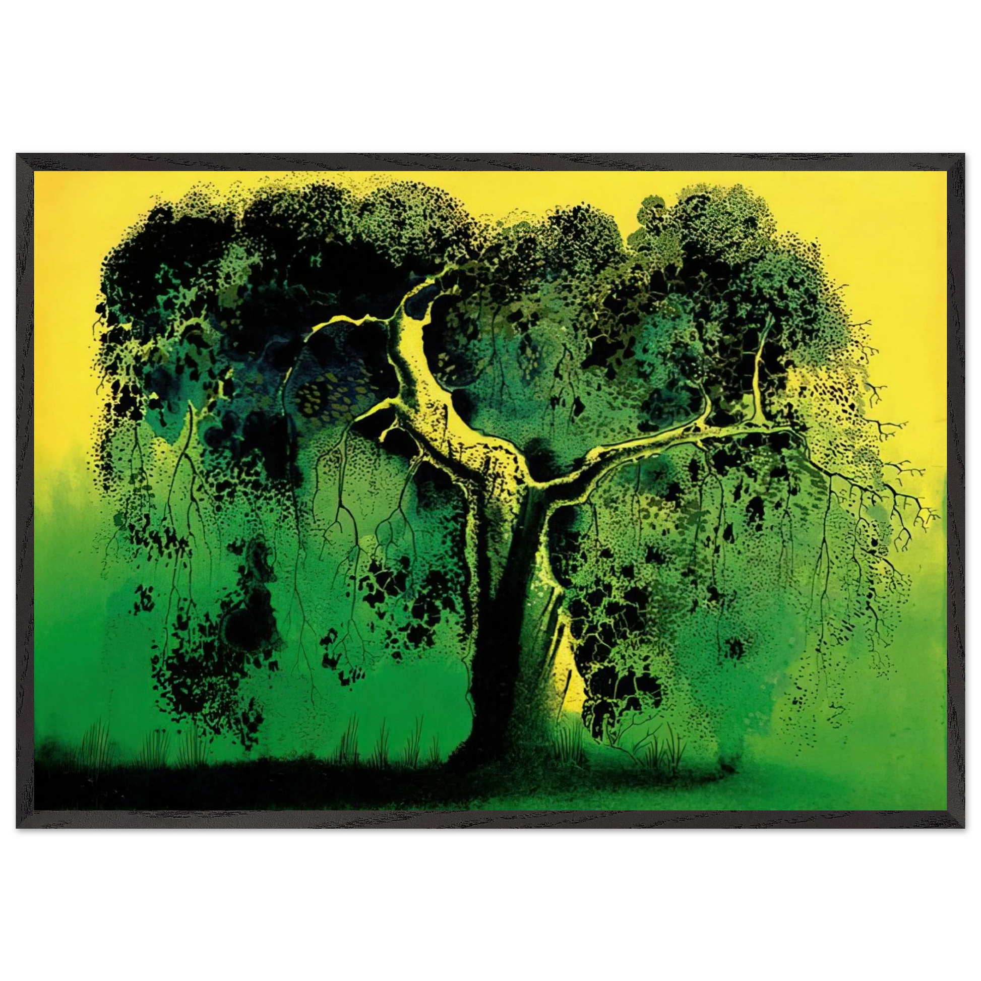 Sycamore - Eyvind Earle Framed Art Print – Black Wooden Frame - Default Title - -Framed Art Print