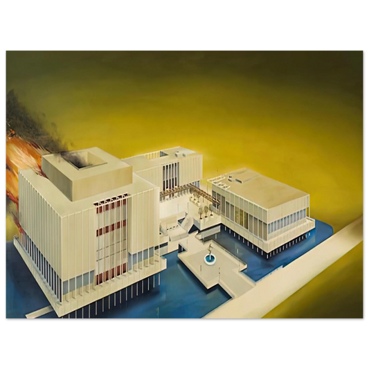 Edward Ruscha - THE LOS ANGELES COUNTY MUSEUM ON FIRE 1968 Fine Art Poster - Default Title