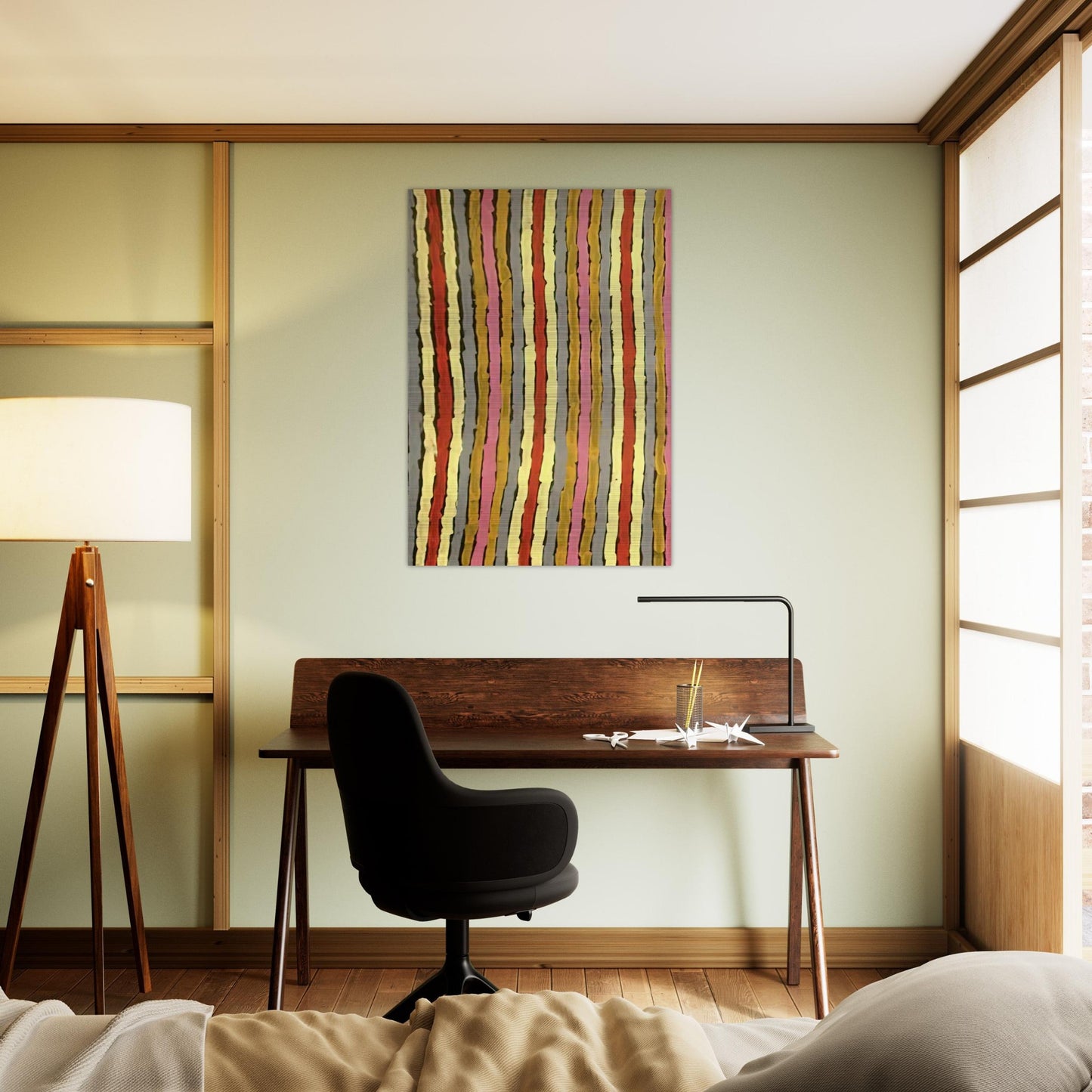 Ceremonial Paint Floor Napperby - 2001 - Clifford Possum Tjapaltjarri Brushed Aluminum Print - 70x100 cm / 28x40 inches | Clifford Possum Tjapaltjarri Aluminum Print | Clifford Possum Tjapaltjarri Prints