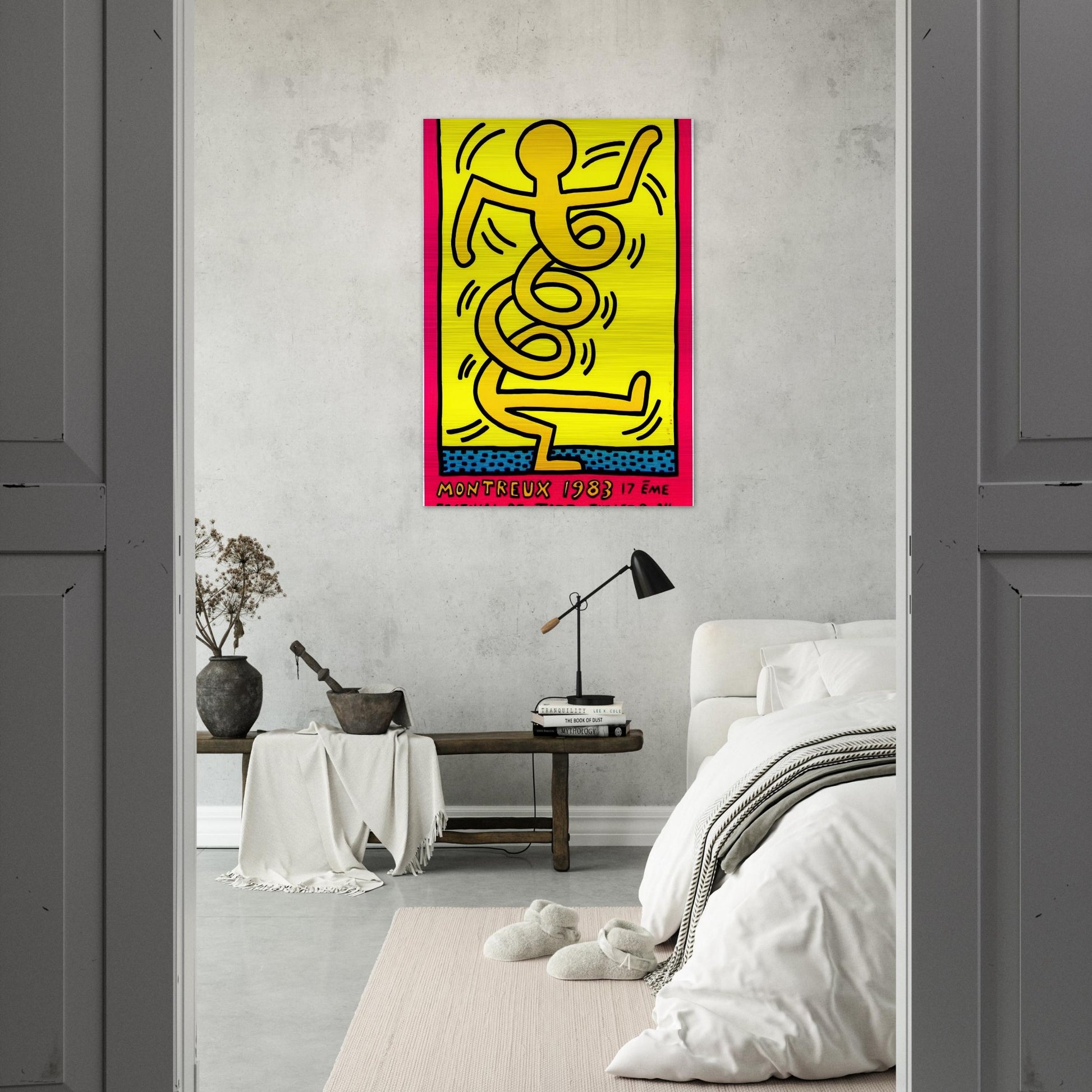 MONTREUX 1983 - Keith Haring Brushed Aluminum Print - 70x100 cm / 28x40 inches | Keith Haring Aluminum Print | Keith Haring Prints