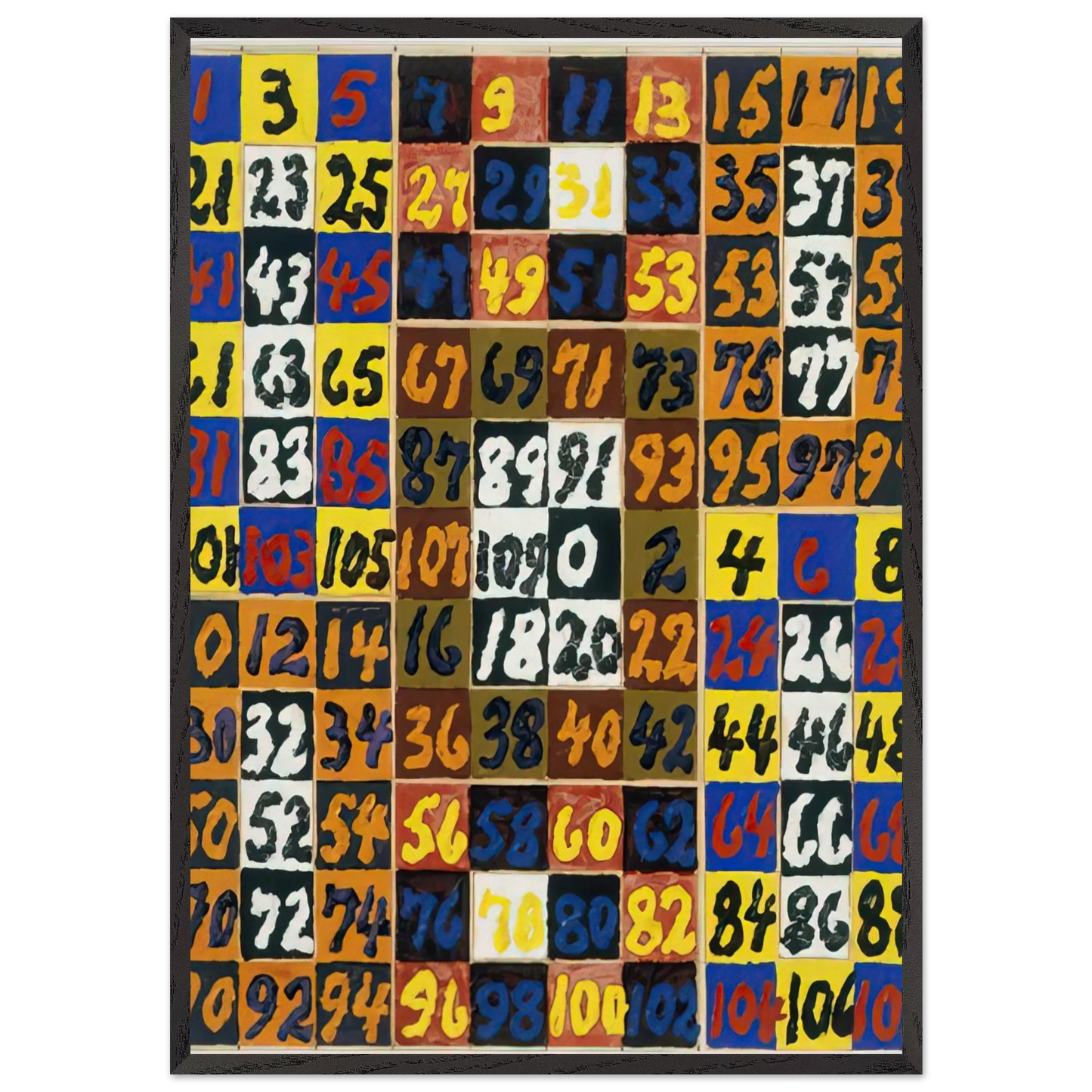 Coordinative Thinking on the Square and Rectangle Per IV - 1974 - Alfred Jensen Framed Art Print – Black Wooden Frame - Default Title - -Framed Art Print