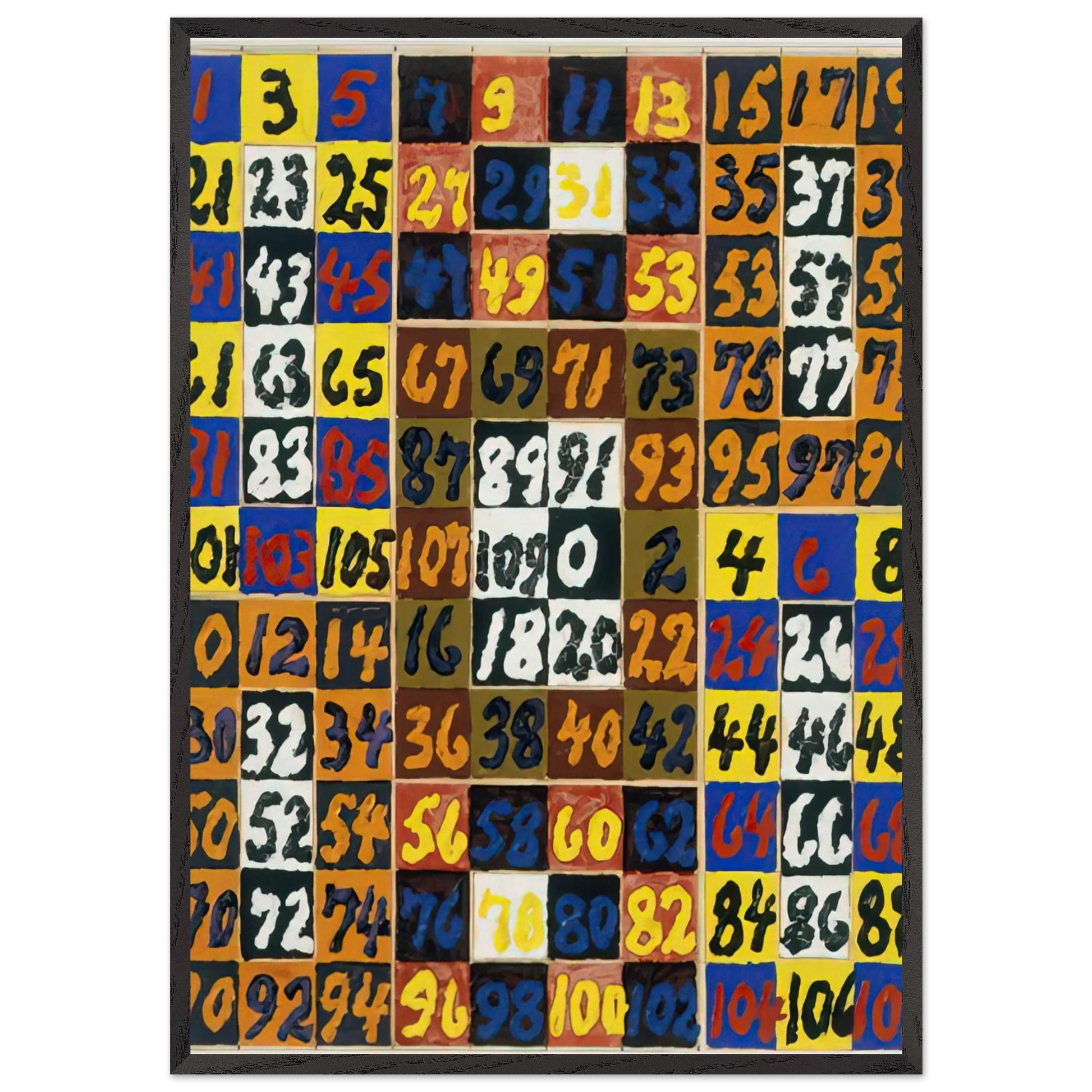 Coordinative Thinking on the Square and Rectangle Per IV - 1974 - Alfred Jensen Framed Art Print – Black Wooden Frame - Default Title - -Framed Art Print