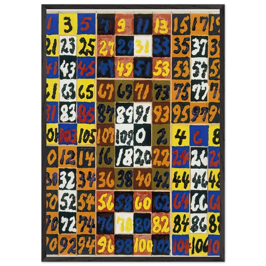 Coordinative Thinking on the Square and Rectangle Per IV - 1974 - Alfred Jensen Framed Art Print – Black Wooden Frame - Default Title - -Framed Art Print