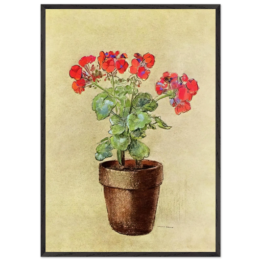 GERANIUMS 1902 - Odilon Redon Framed Art Print – Black Wooden Frame - Default Title - -Framed Art Print