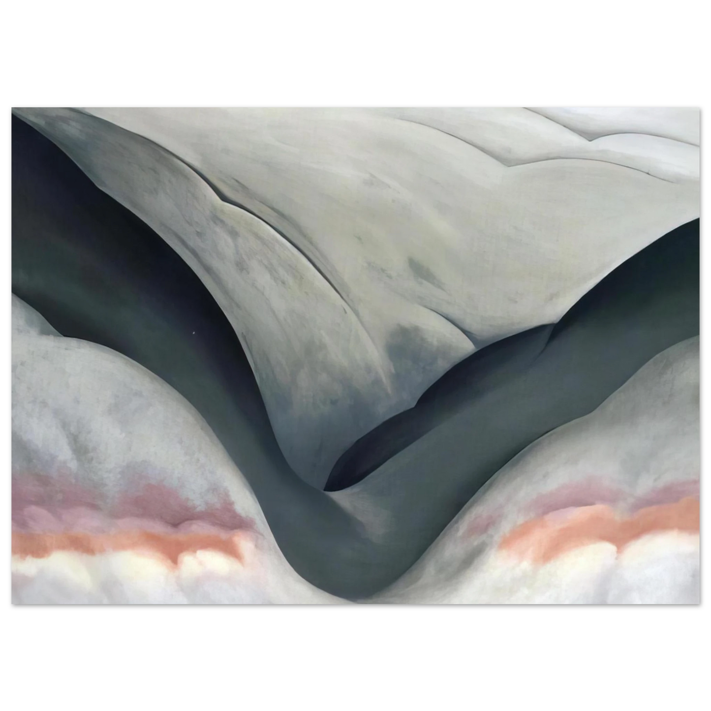 Georgia O'Keeffe - Black Place, Grey and Pink Fine Art Poster - 75x100 cm / 30x40 inches