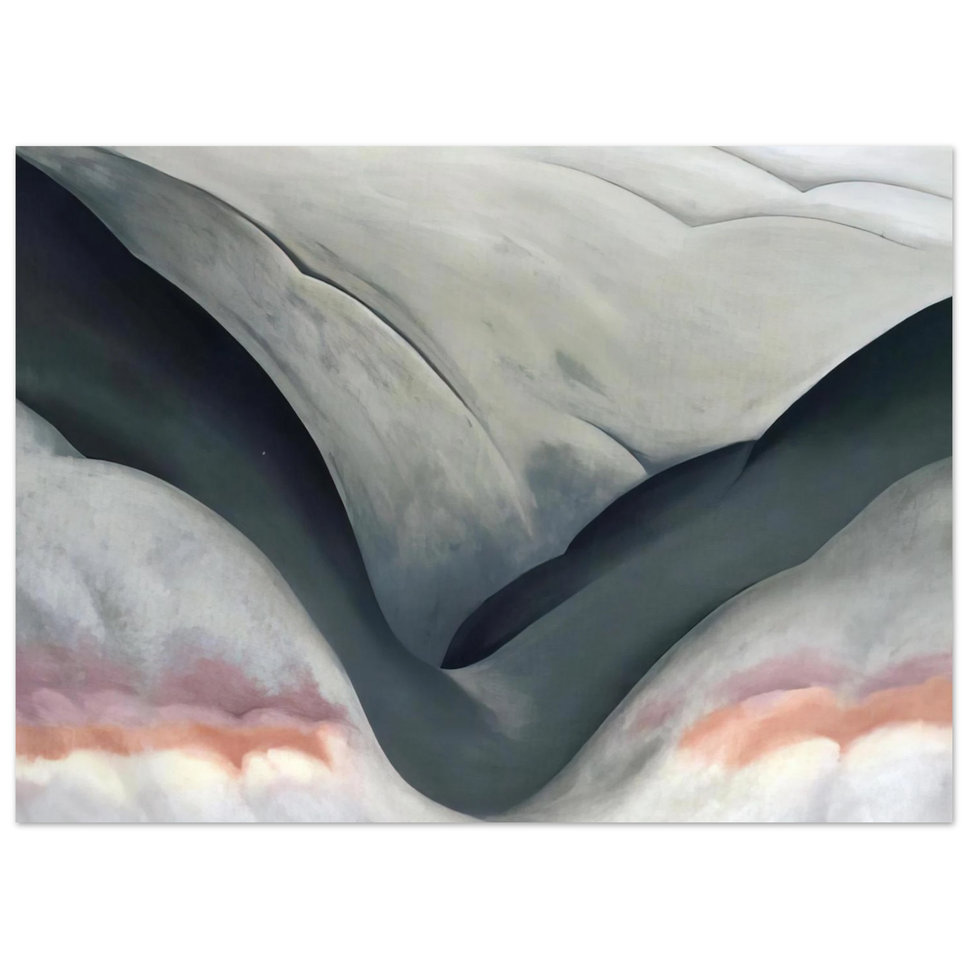 Georgia O'Keeffe - Black Place, Grey and Pink Fine Art Poster - 75x100 cm / 30x40 inches
