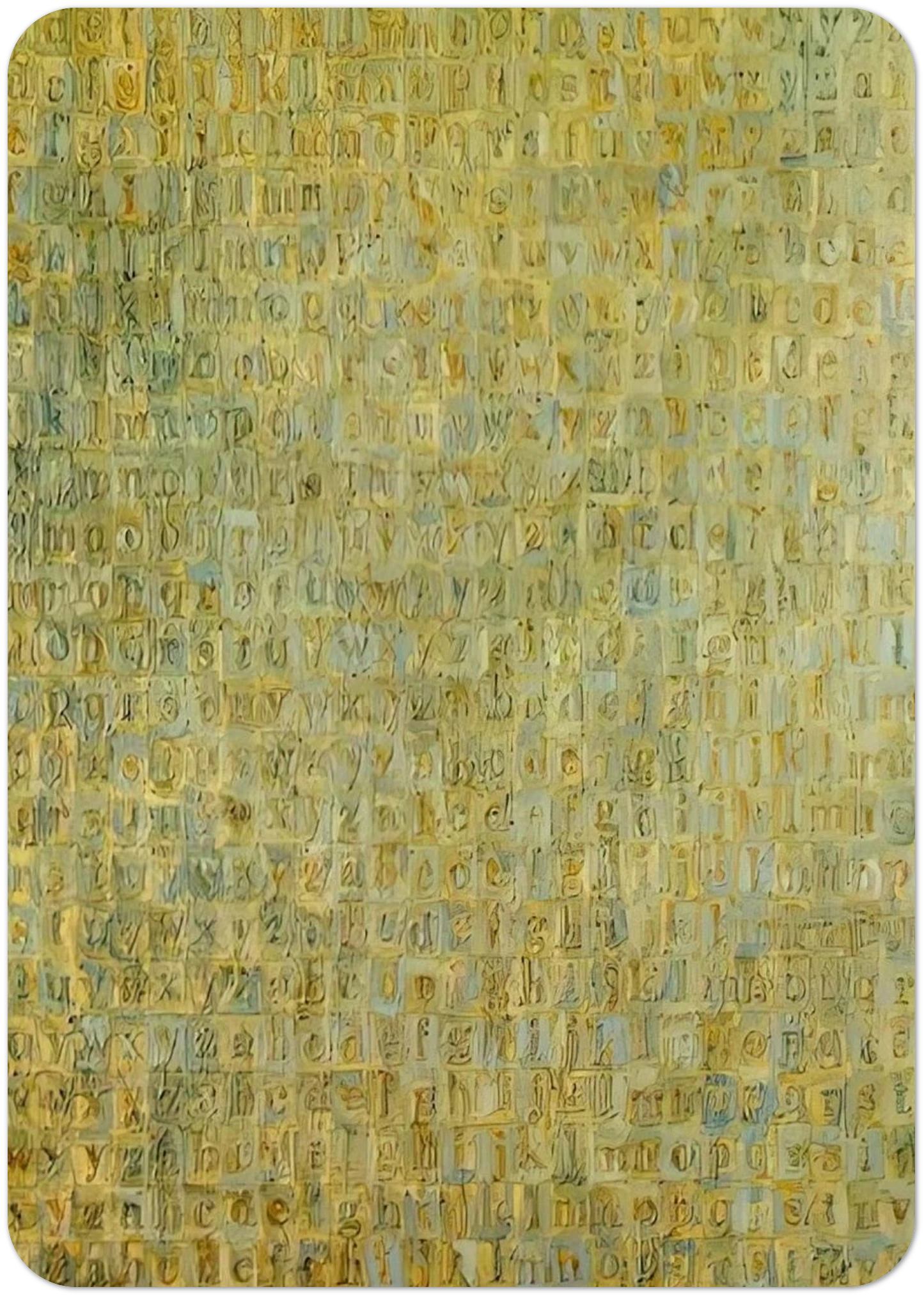 GREY ALPHABETS By Jasper Johns Pack of 10 Post Cards | Jasper Johns Post Cards | A6 (10.5 x 14.8 cm) - 4.1 x 5.8 inches