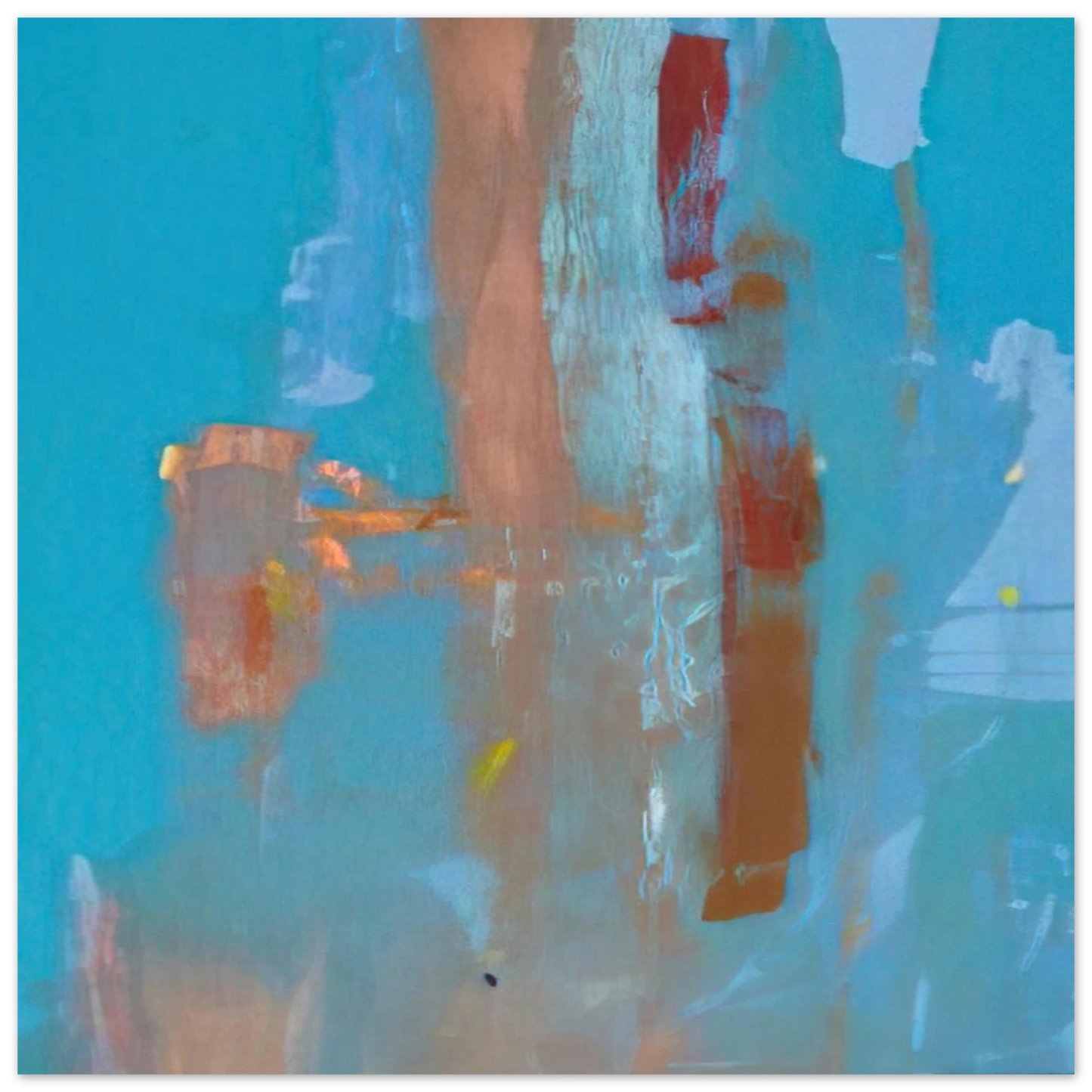 Helen Frankenthaler - In on Blue - 1976 Wall art - 21x29.7 cm / 8x12" - Premium Wooden Framed Poster With Fine Art Paper - Wood frame