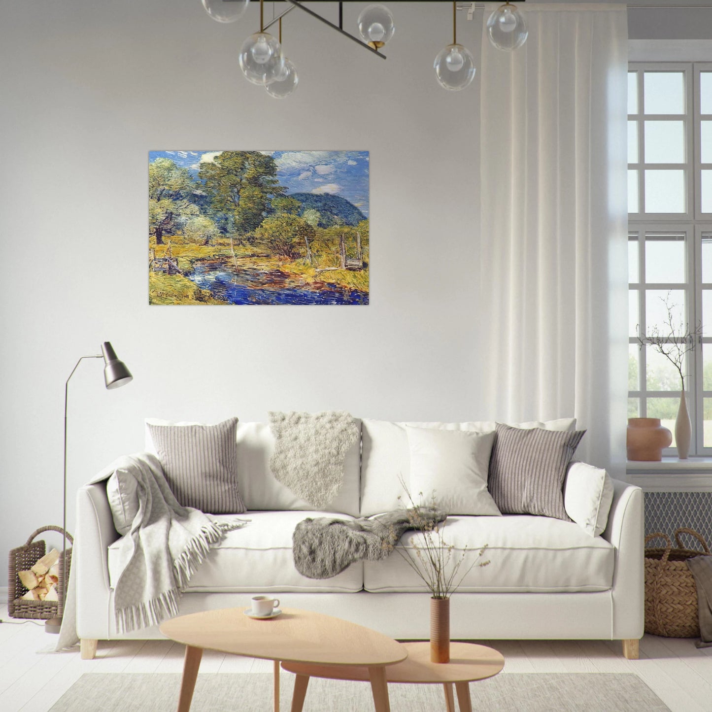 Bedford Hills - Childe Hassam Brushed Aluminum Print - 70x100 cm / 28x40 inches | Childe Hassam Aluminum Print | Childe Hassam Prints