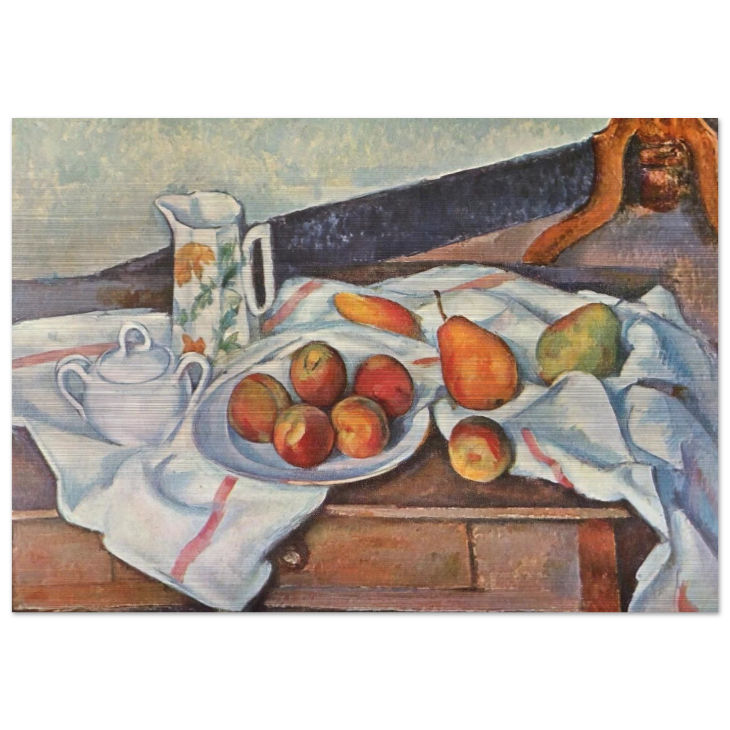 Still Life with Sugar - Paul Cézanne Brushed Aluminum Print - 70x100 cm / 28x40 inches | Paul Cézanne Aluminum Print | Paul Cézanne Prints