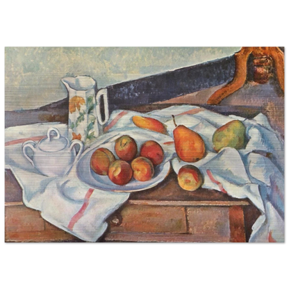 Still Life with Sugar - Paul Cézanne Brushed Aluminum Print - 70x100 cm / 28x40 inches | Paul Cézanne Aluminum Print | Paul Cézanne Prints