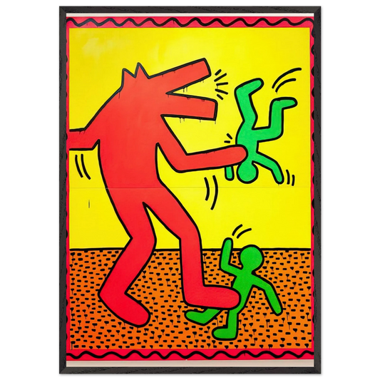 UNTITLED 1982 1 N2 - Keith Haring Framed Art Print – Black Wooden Frame - Default Title - -Framed Art Print