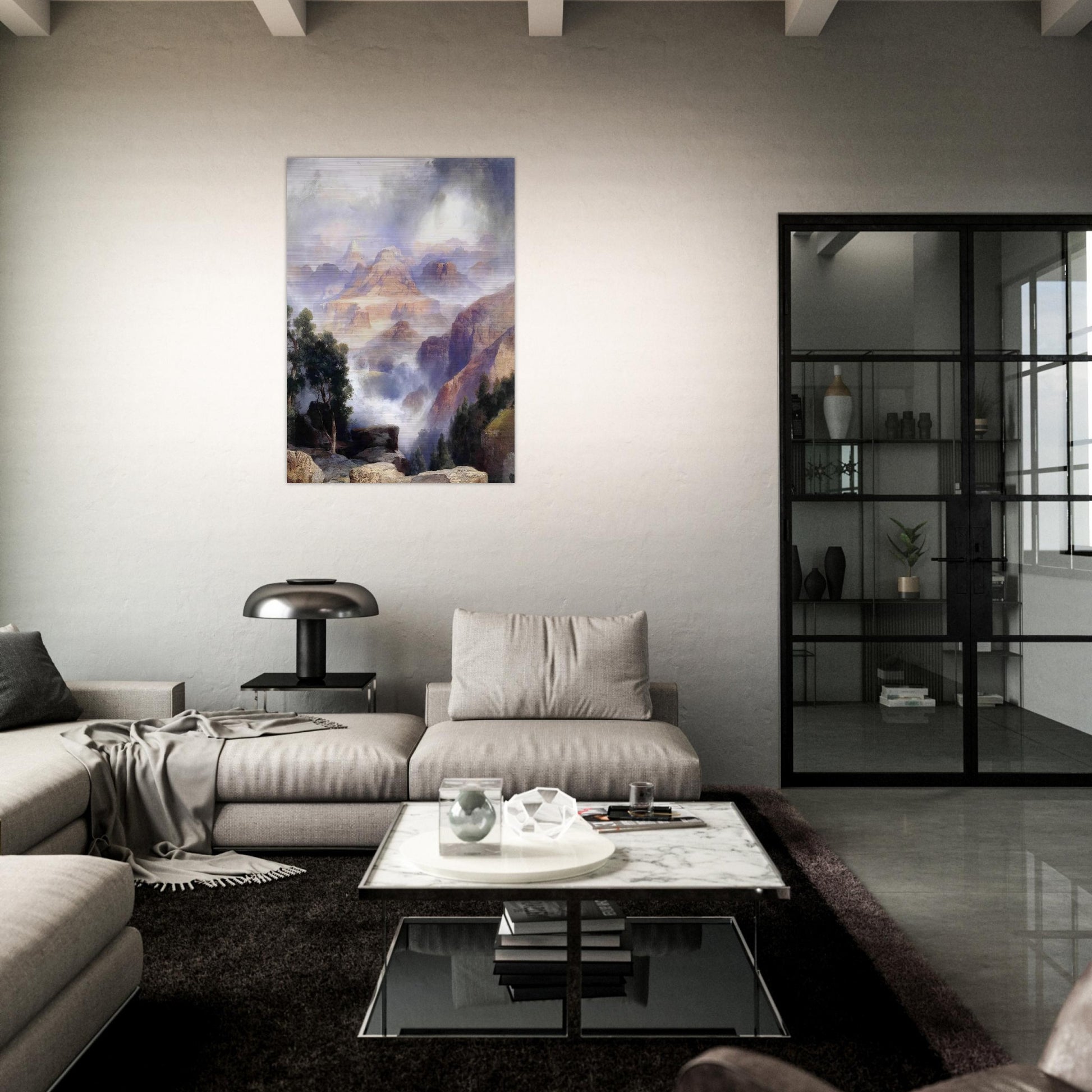 A Showery Day, Grand Canyon - Thomas Moran Brushed Aluminum Print - 70x100 cm / 28x40 inches | Thomas Moran Aluminum Print | Thomas Moran Prints