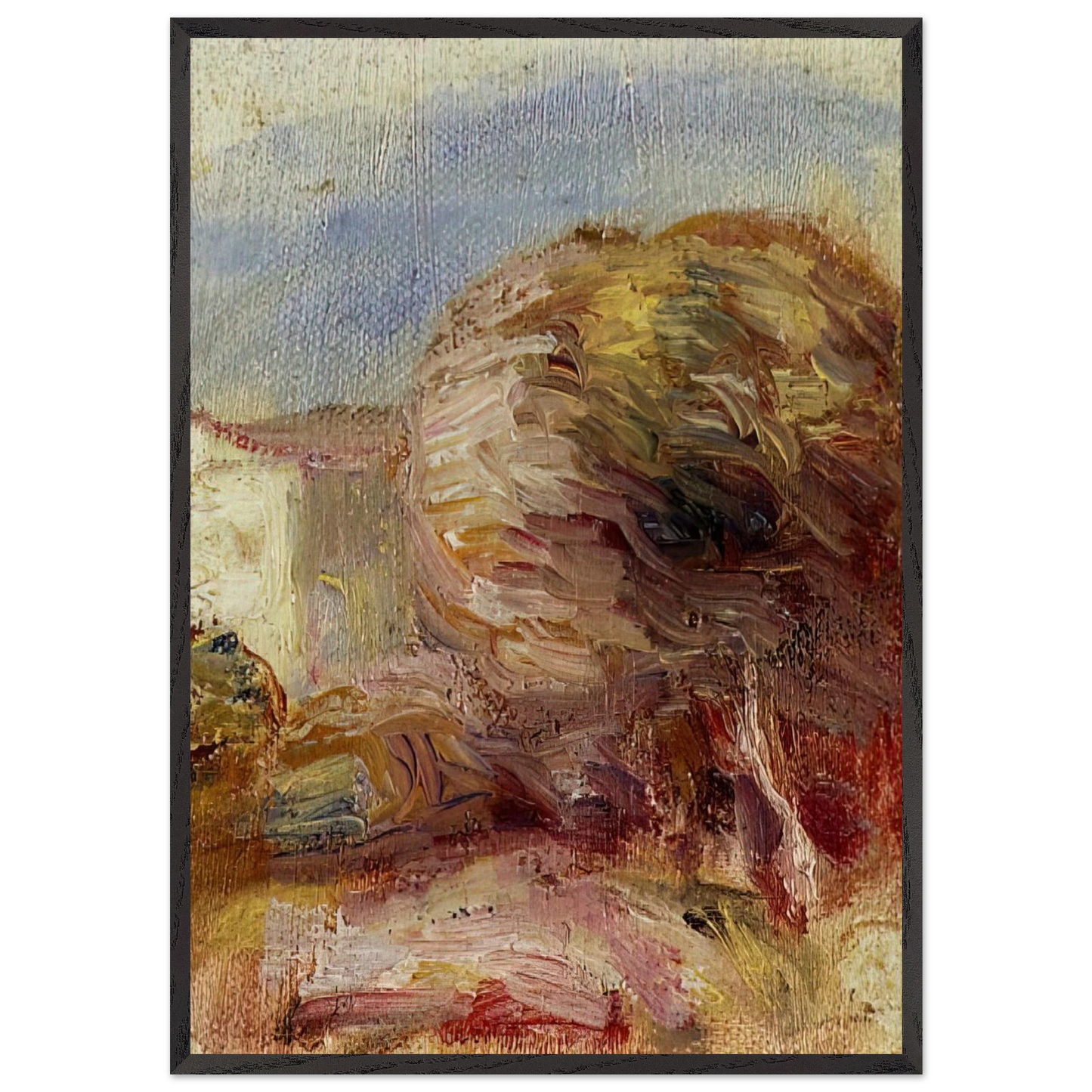 La Poste at Cagnes - Pierre-Auguste Renoir 70x100 cm / 28x40 inches Framed Art Print – Black Wooden Frame