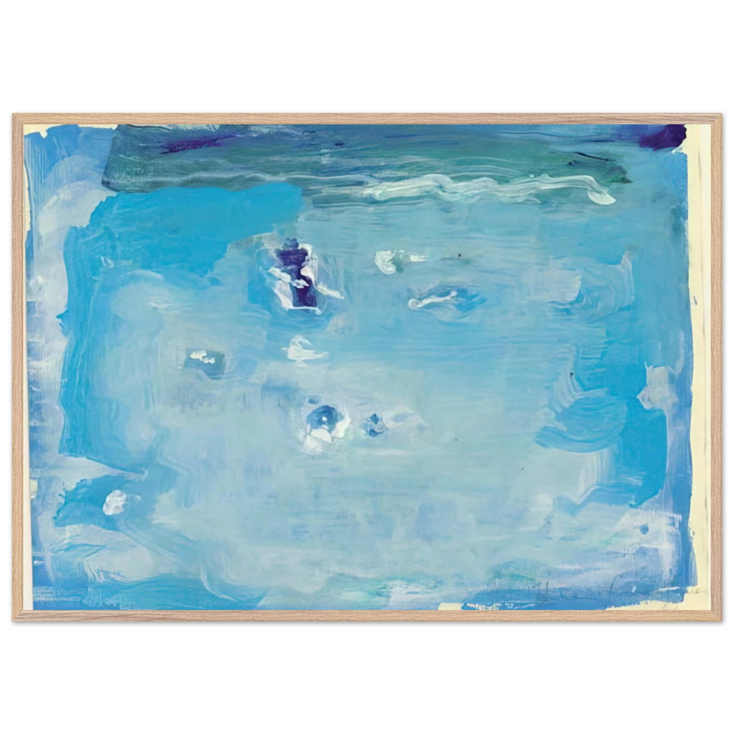Helen Frankenthaler - Untitled - Color Field Painting, Lyrical Abstraction Wall art - A2 (42 x 59.4  cm) - Premium Wooden Framed Poster With Fine Art Paper - White frame