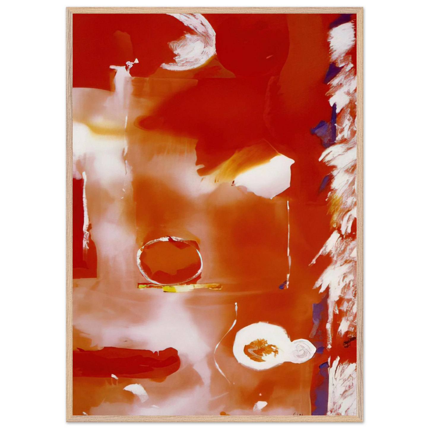 Helen Frankenthaler - Seeing the Moon on a Hot Summer Day - 1987 Wall art - 30x45 cm / 12x18 Inches - Premium Wooden Framed Poster With Fine Art Paper - White frame