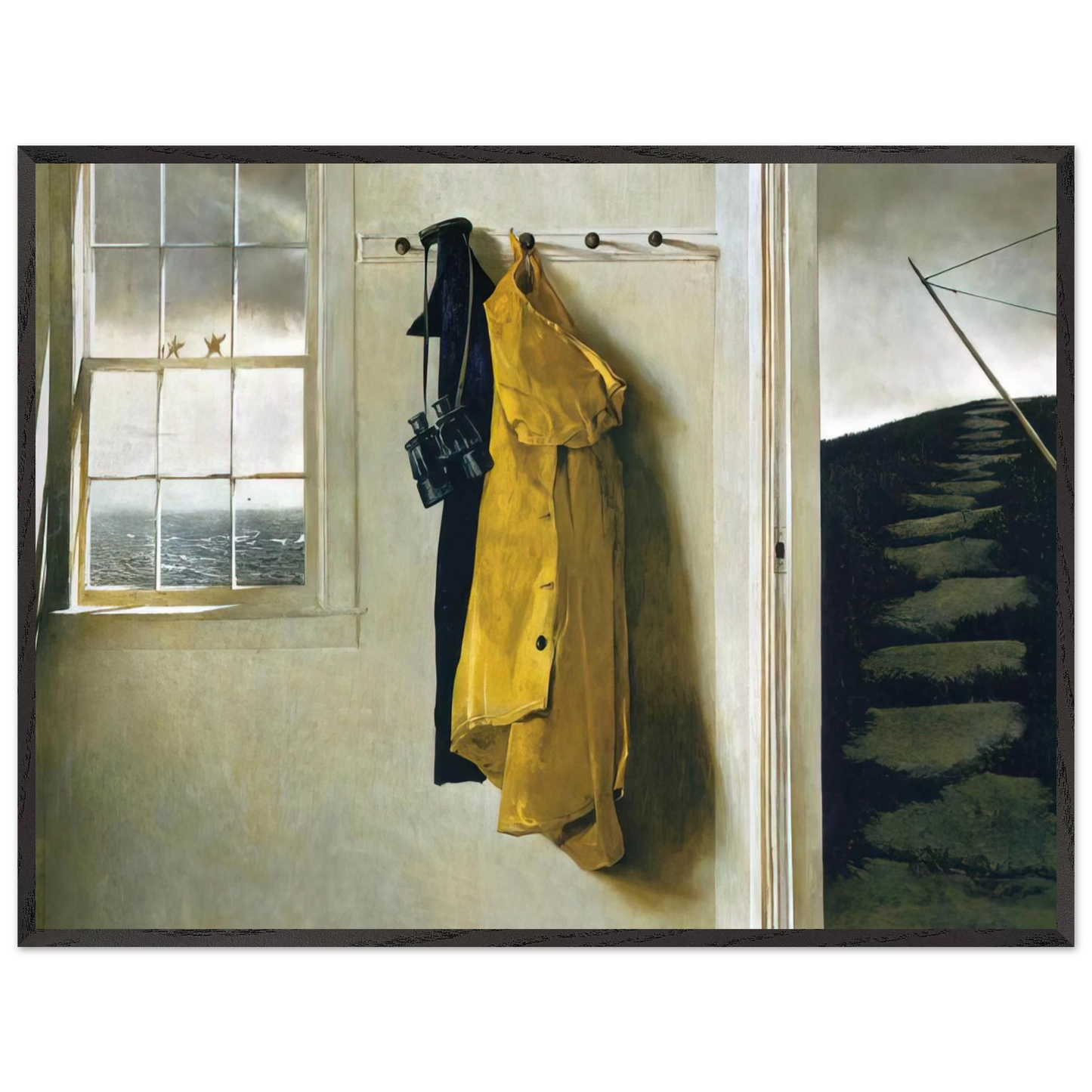Andrew Wyeth - SQUALL Wall Art - 30x40 cm / 12x16 inches - Premium Wooden Framed Poster With Fine Art Paper - White frame