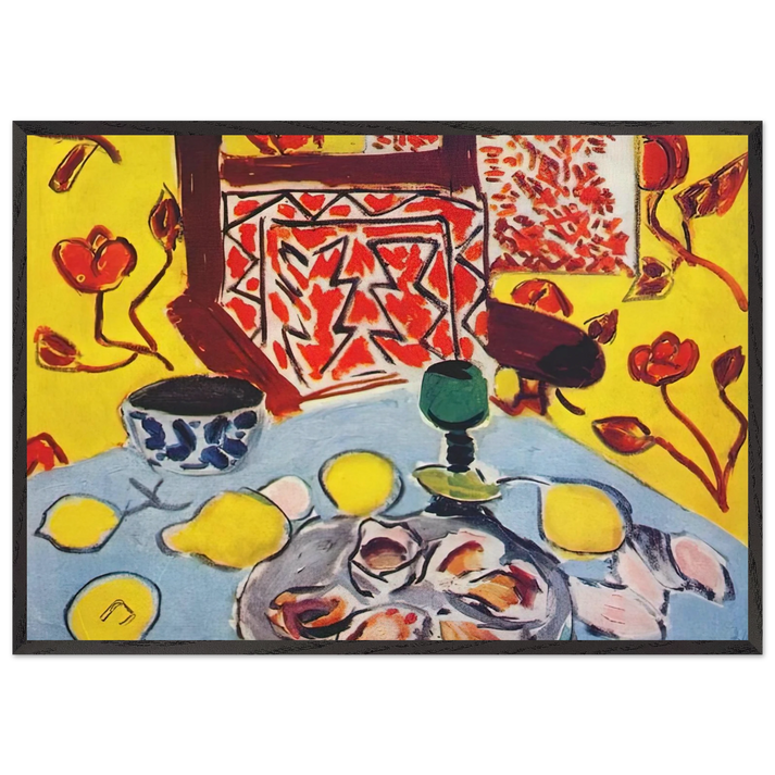 OYSTERS AND WOODEN ARMCHAIR 1943 - Henri Matisse 70x100 cm / 28x40 inches Framed Art Print – Black Wooden Frame