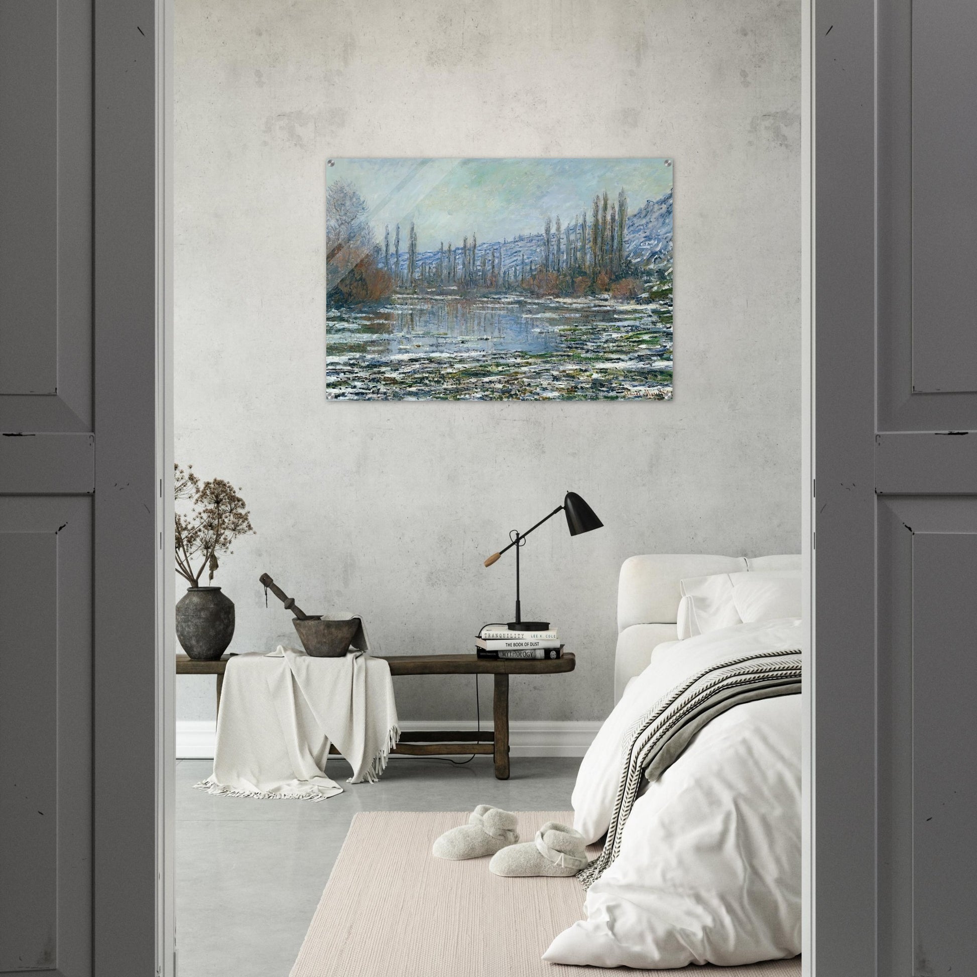 The Thaw at Vetheuil - claude monet Acrylic Print - 70x100 cm / 28x40″ inches | claude monet Wall Art | claude monet Prints