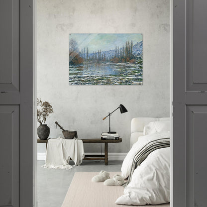The Thaw at Vetheuil - claude monet Acrylic Print - 70x100 cm / 28x40″ inches | claude monet Wall Art | claude monet Prints