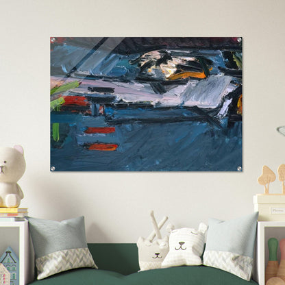 FIGURE ON A BED 1970 - Frank Auerbach Acrylic Print - 70x100 cm / 28x40″ inches | Frank Auerbach Wall Art | Frank Auerbach Prints