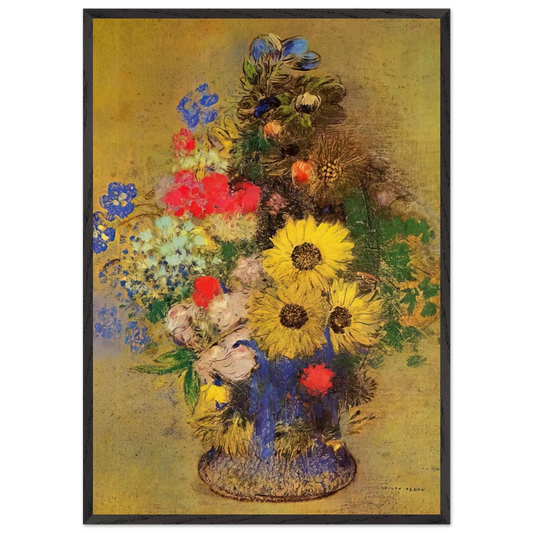 VASE OF FLOWERS 12 - Odilon Redon Framed Art Print – Black Wooden Frame - Default Title - -Framed Art Print