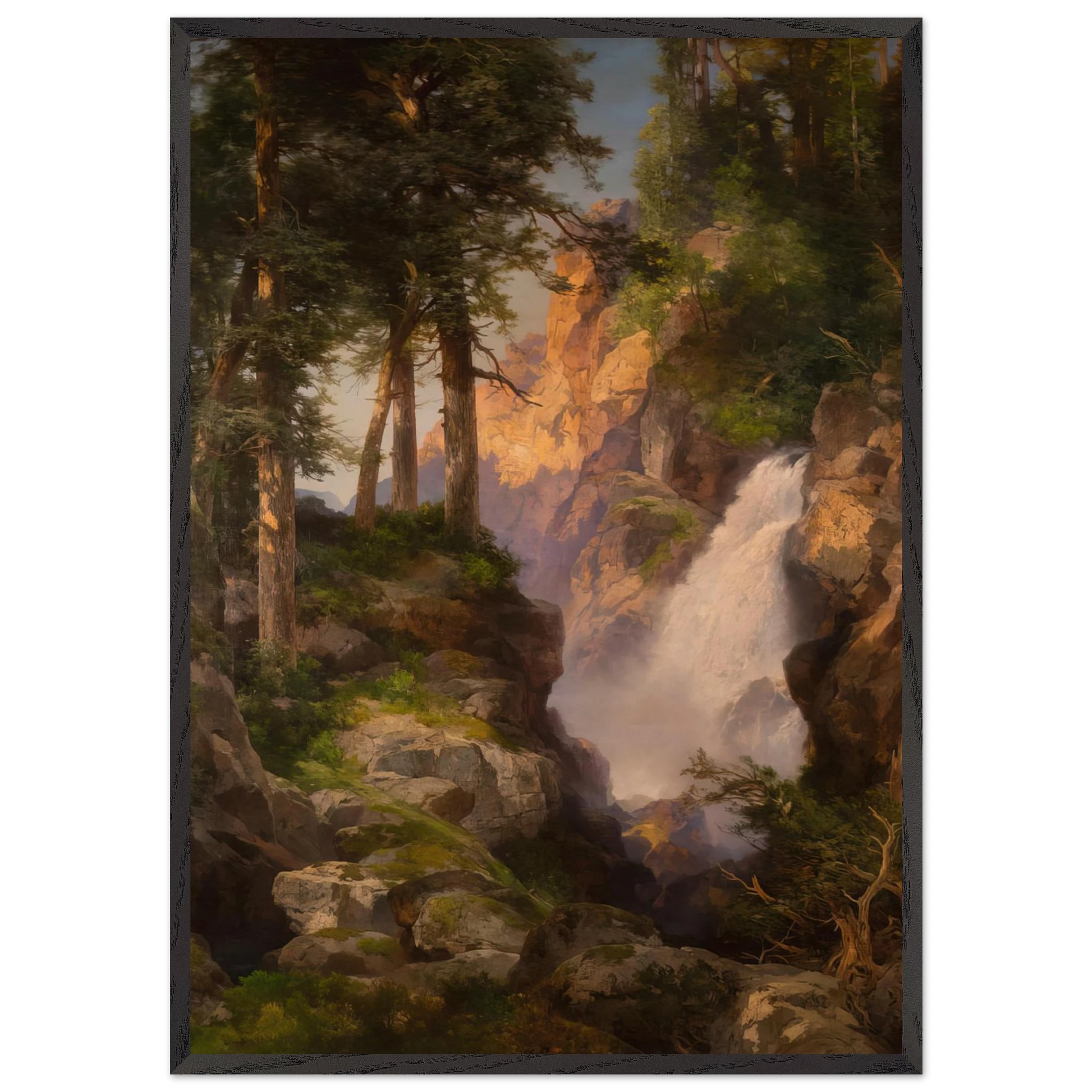 Falls at Toltec Gorge - Thomas Moran Framed Art Print – Black Wooden Frame - Default Title - -Framed Art Print
