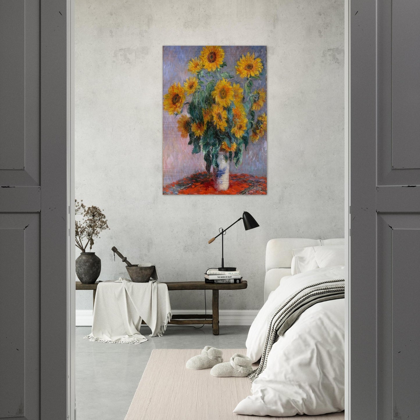 Bouquet of Sunflowers - claude monet Brushed Aluminum Print - 70x100 cm / 28x40 inches | claude monet Aluminum Print | claude monet Prints