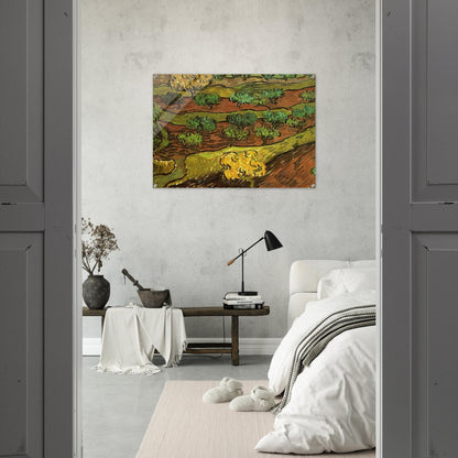 Olive Trees against a Slope of a Hill - Vincent van Gogh Acrylic Print - 70x100 cm / 28x40″ inches | Vincent van Gogh Wall Art | Vincent van Gogh Prints