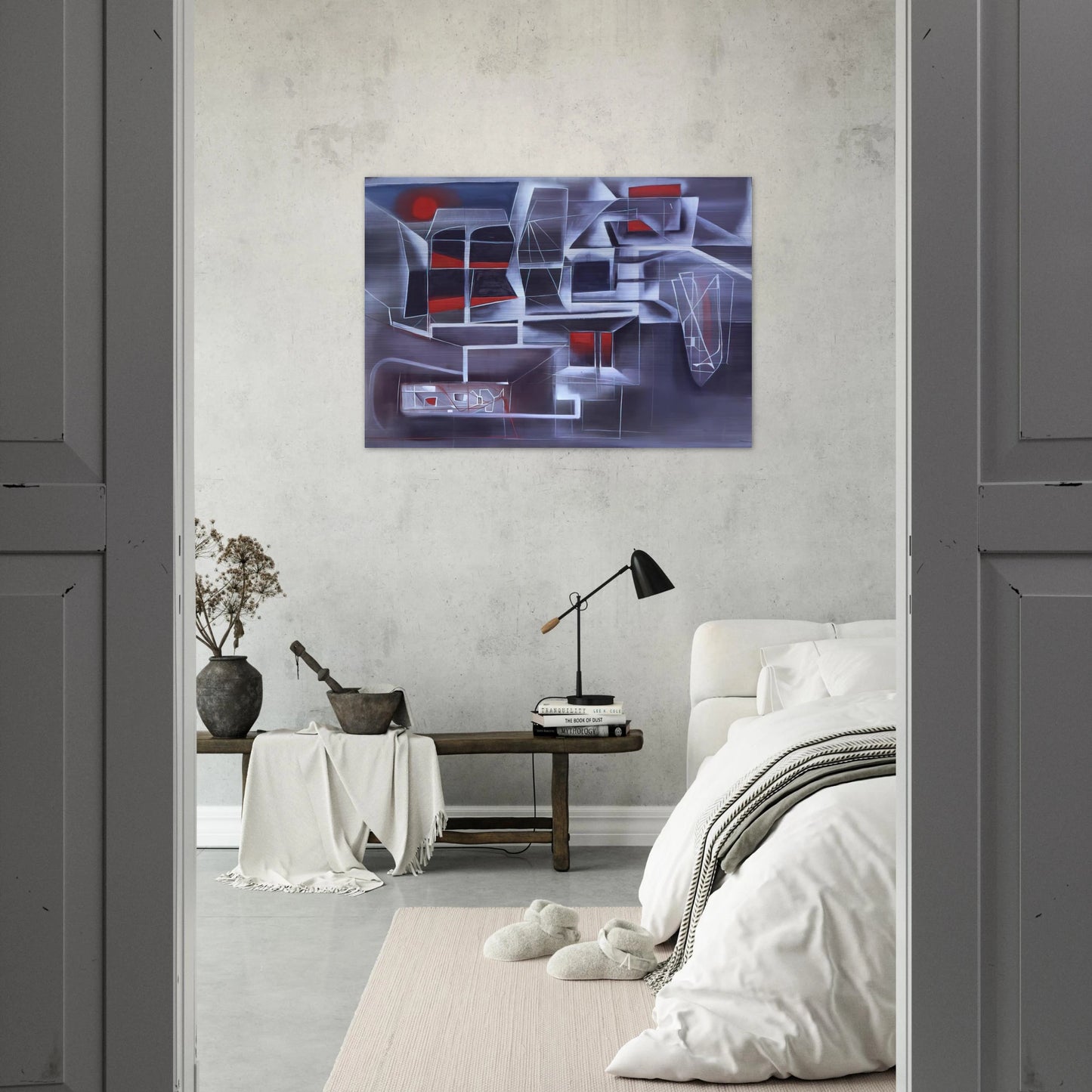 Night Subway - 1948 - Jimmy Ernst Brushed Aluminum Print - 70x100 cm / 28x40 inches | Jimmy Ernst Aluminum Print | Jimmy Ernst Prints