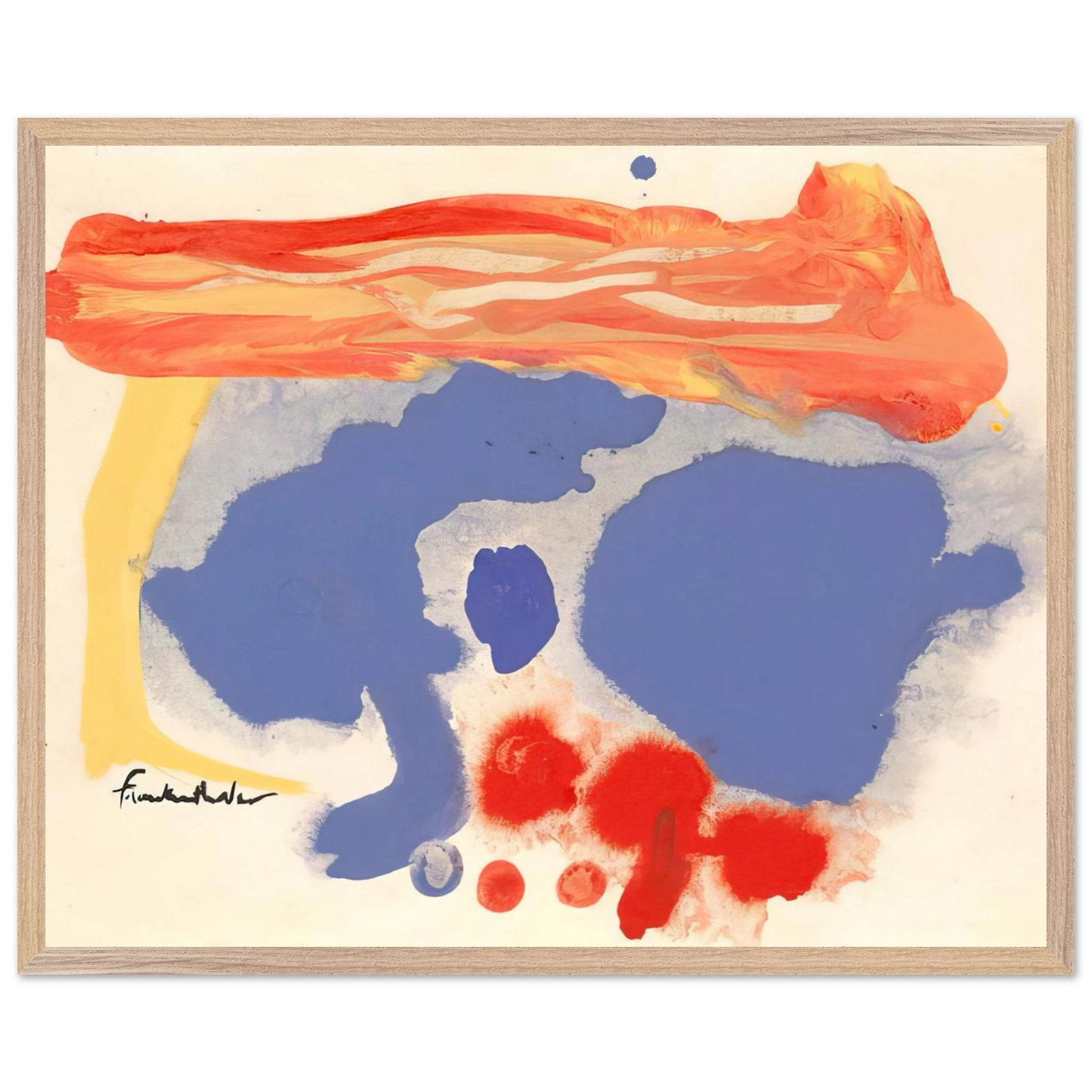 Helen Frankenthaler - Summerscene, Provincetown - 1961 Wall art - A3 (29.7 x 42  cm) - Premium Wooden Framed Poster With Fine Art Paper - White frame