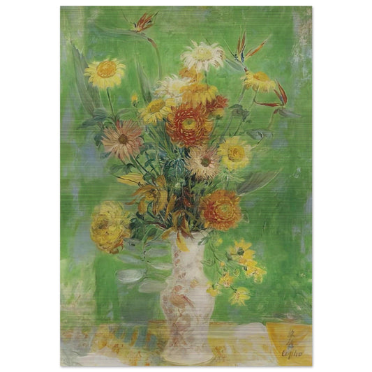 Chrysanthemums and Sunflowers - Post-Impressionism - Le Pho Brushed Aluminum Print - 70x100 cm / 28x40 inches | Le Pho Aluminum Print | Le Pho Prints