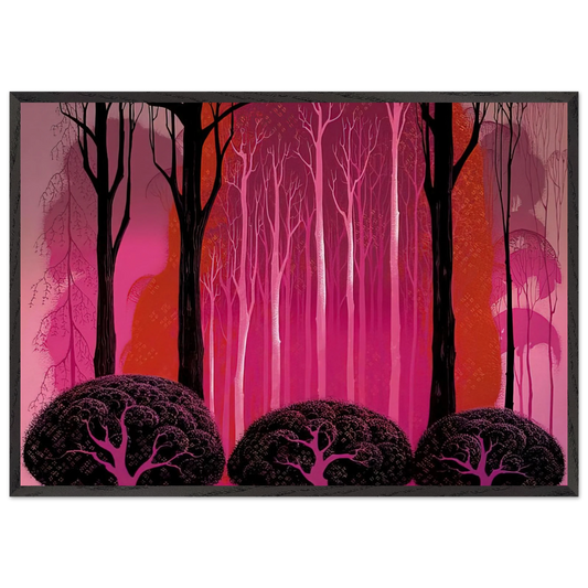 Crimson Glory - Eyvind Earle Framed Art Print – Black Wooden Frame - Default Title - -Framed Art Print