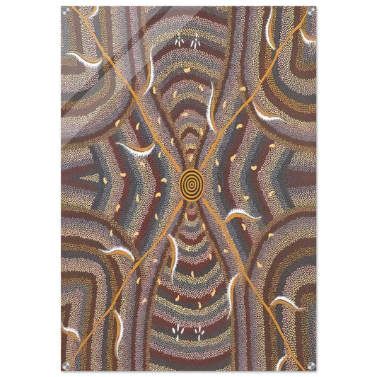 Untitled - 1987 - Clifford Possum Tjapaltjarri Acrylic Print - 70x100 cm / 28x40″ inches | Clifford Possum Tjapaltjarri Wall Art | Clifford Possum Tjapaltjarri Prints