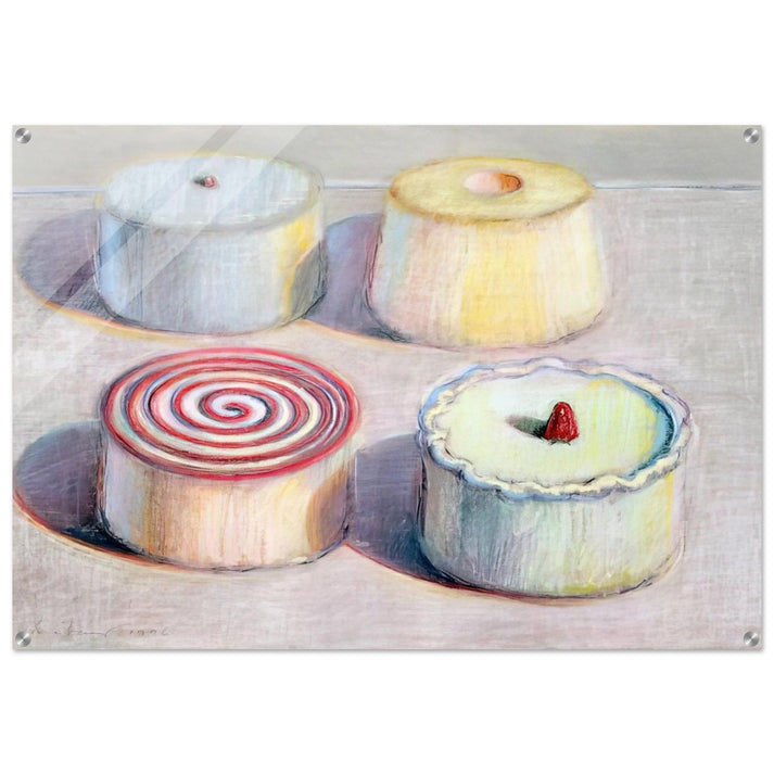 Four Cakes - 1996 - Wayne Thiebaud Acrylic Print - 70x100 cm / 28x40″ inches