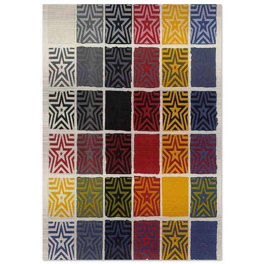 Stars 5 Pointed - Sol LeWitt Brushed Aluminum Print - 70x100 cm / 28x40 inches | Sol LeWitt Aluminum Print | Sol LeWitt Prints