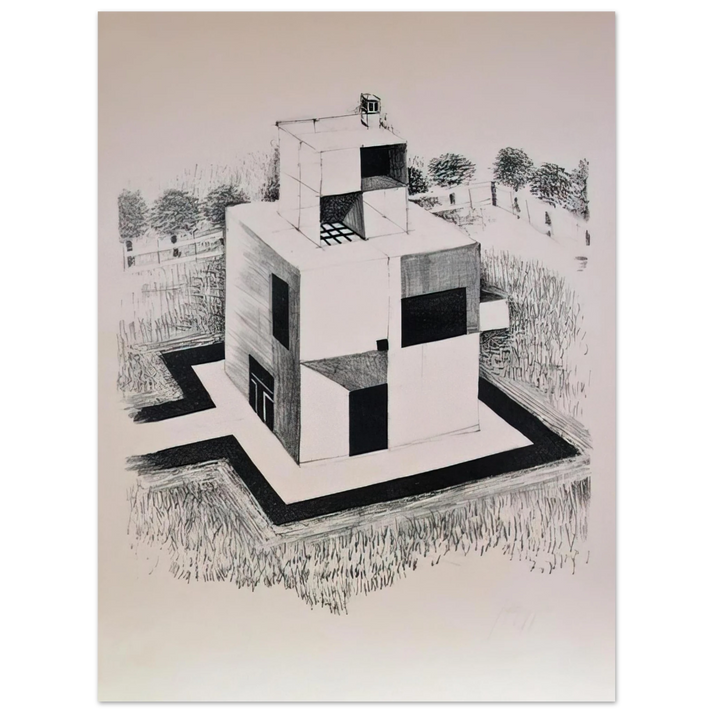 Johannes Itten - Haus Des Weissen Mannes - 1924  75x100 cm / 30x40inches Fine Art Poster