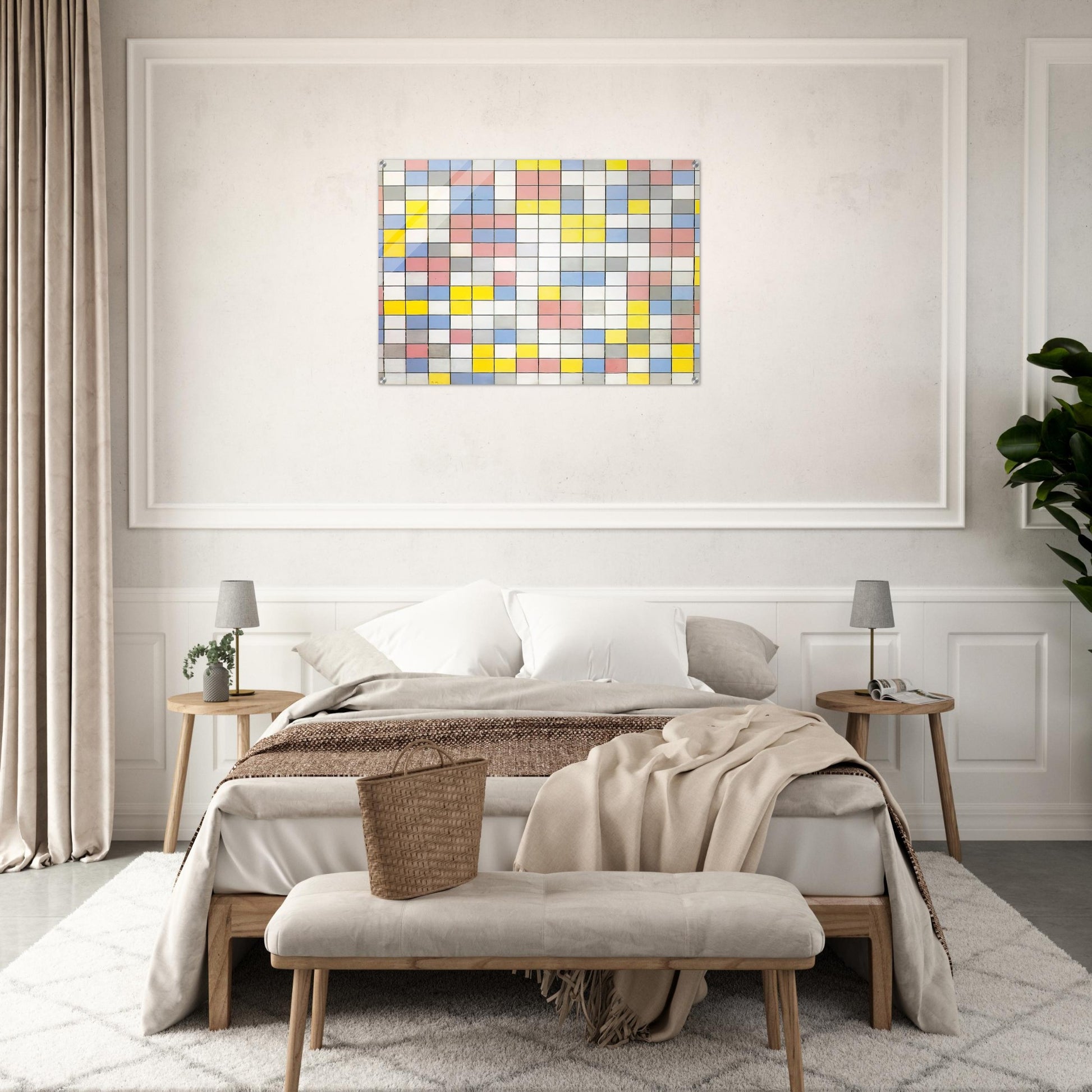 Composition with Grid IX - Piet Mondrian Acrylic Print - 70x100 cm / 28x40″ inches