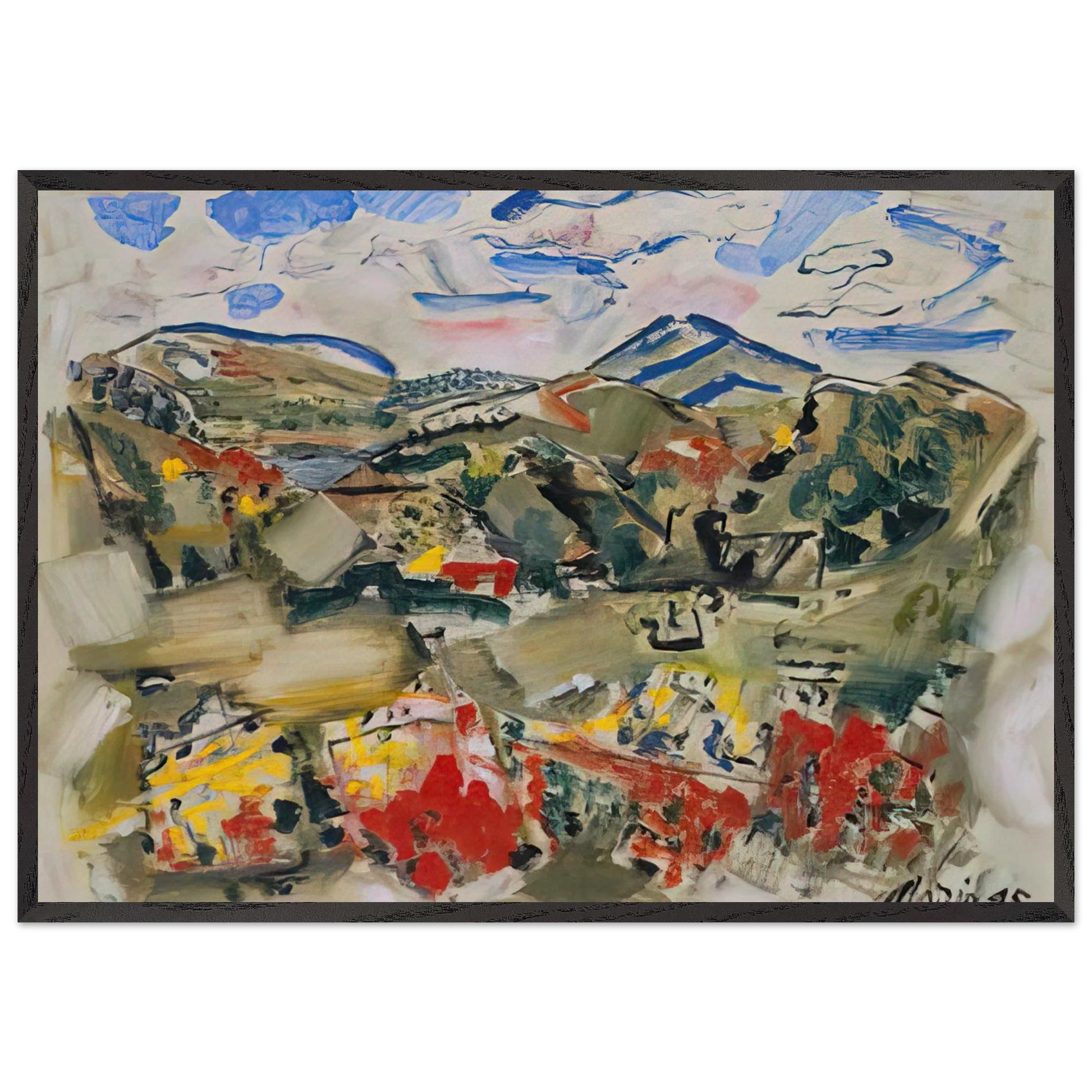 Tunk Mountains Autumn Maine - 1945 - John Marin Framed Art Print – Black Wooden Frame - Default Title - -Framed Art Print