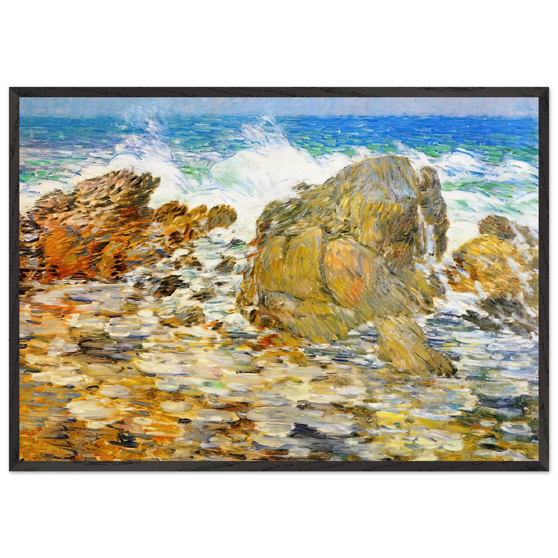 Surf Appledore - Childe Hassam Framed Art Print – Black Wooden Frame - Default Title - -Framed Art Print