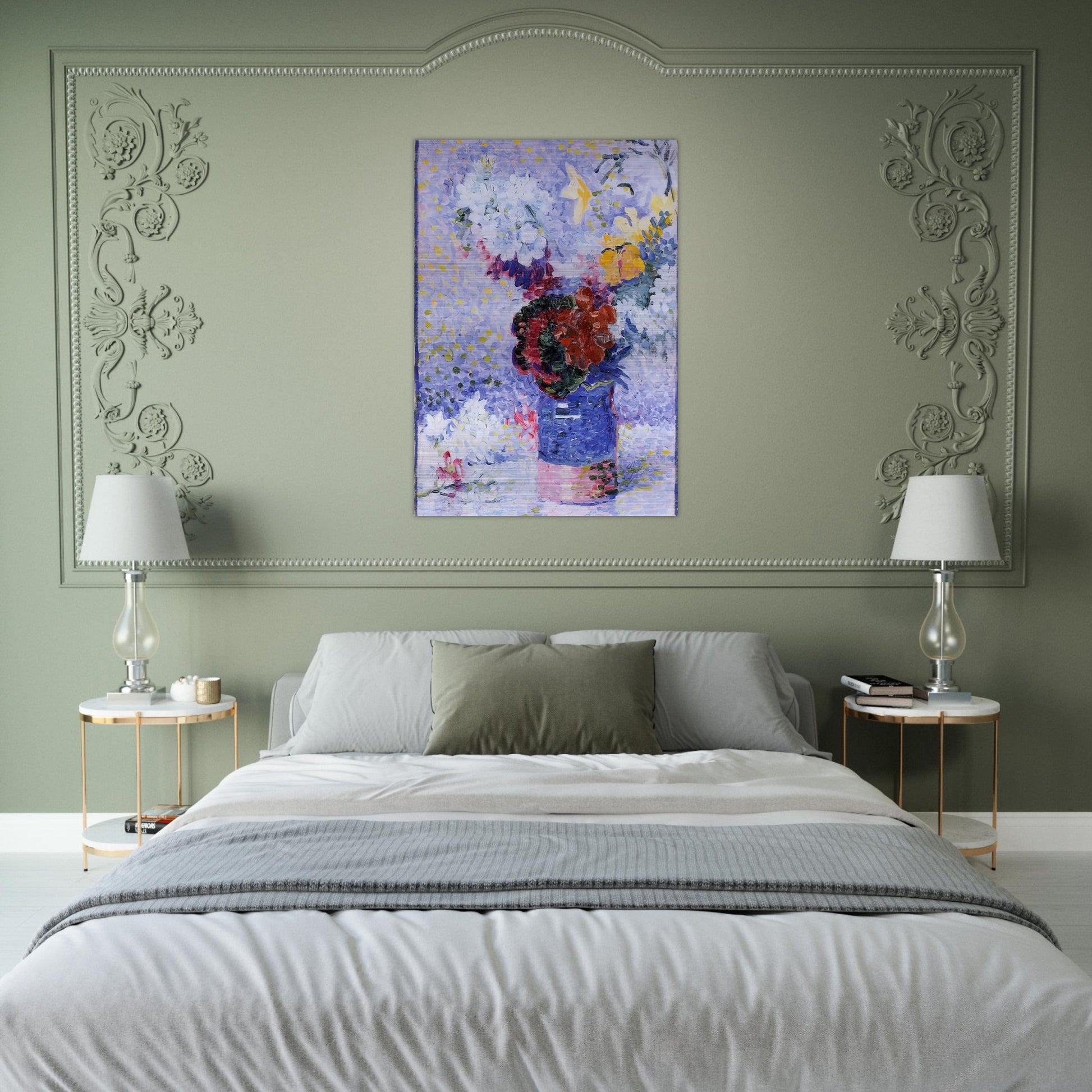 Flowers in a Glass - Henri-Edmond Cross Brushed Aluminum Print - 70x100 cm / 28x40 inches | Henri-Edmond Cross Aluminum Print | Henri-Edmond Cross Prints