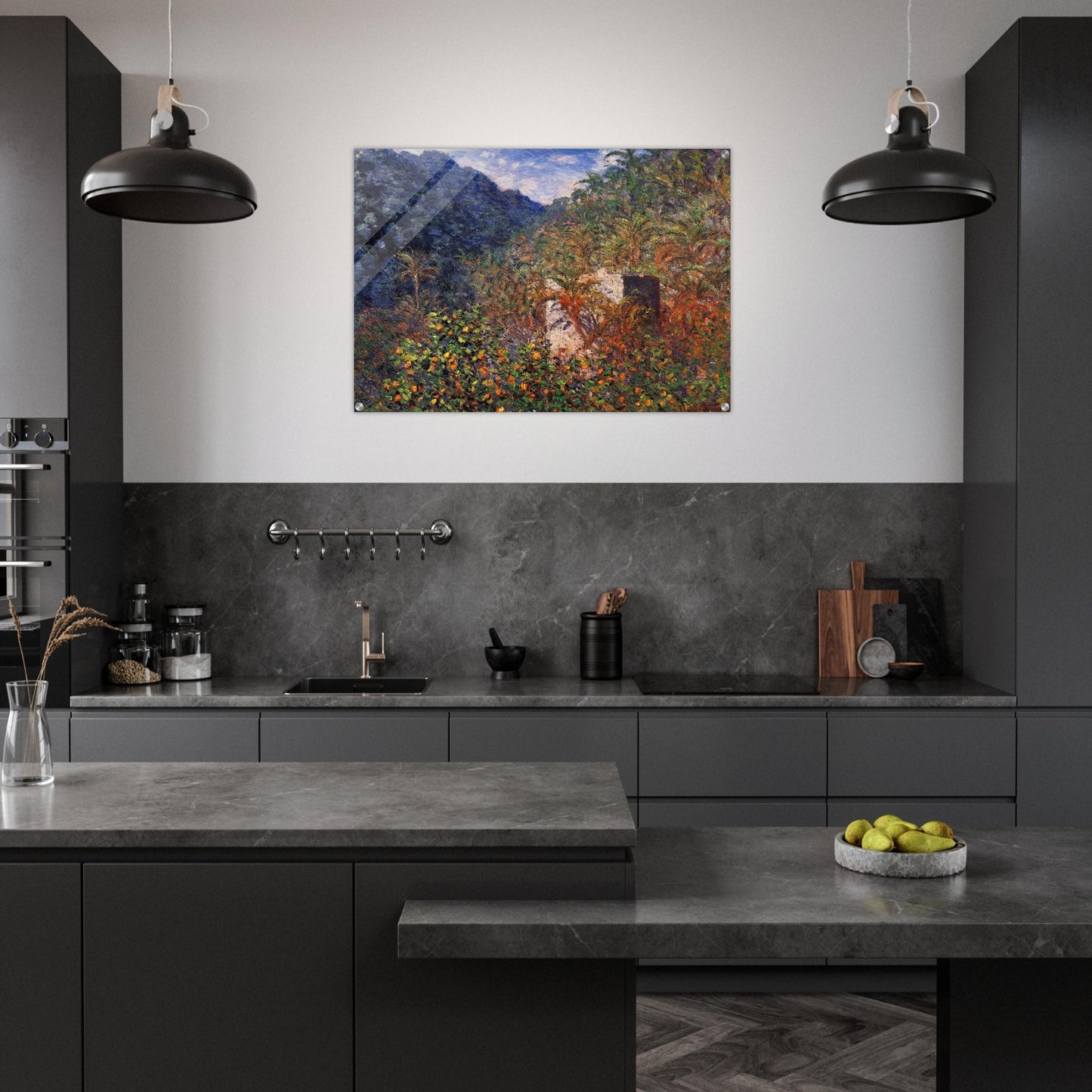 The Valley of Sasso, Blue Effect - claude monet Acrylic Print - 70x100 cm / 28x40″ inches