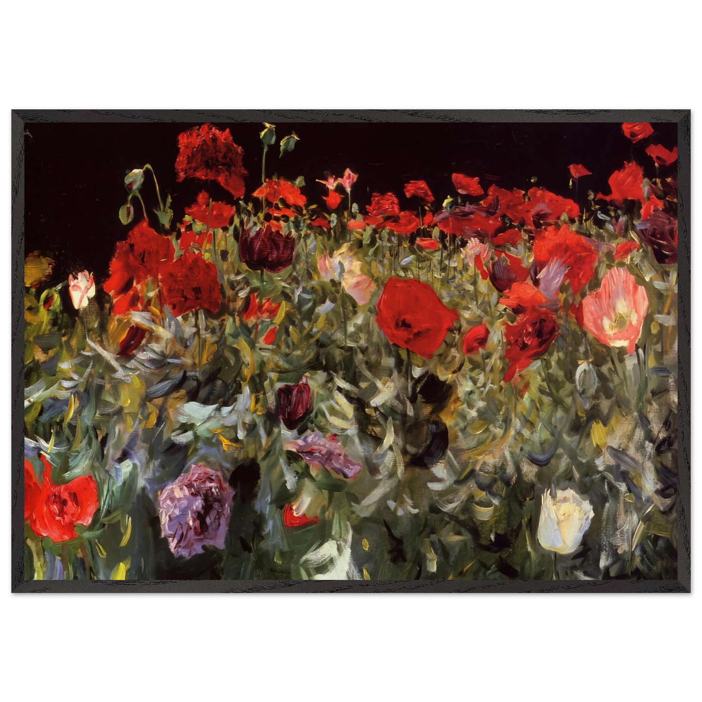 POPPIES N5 - John Singer Sargent Framed Art Print – Black Wooden Frame - Default Title - -Framed Art Print