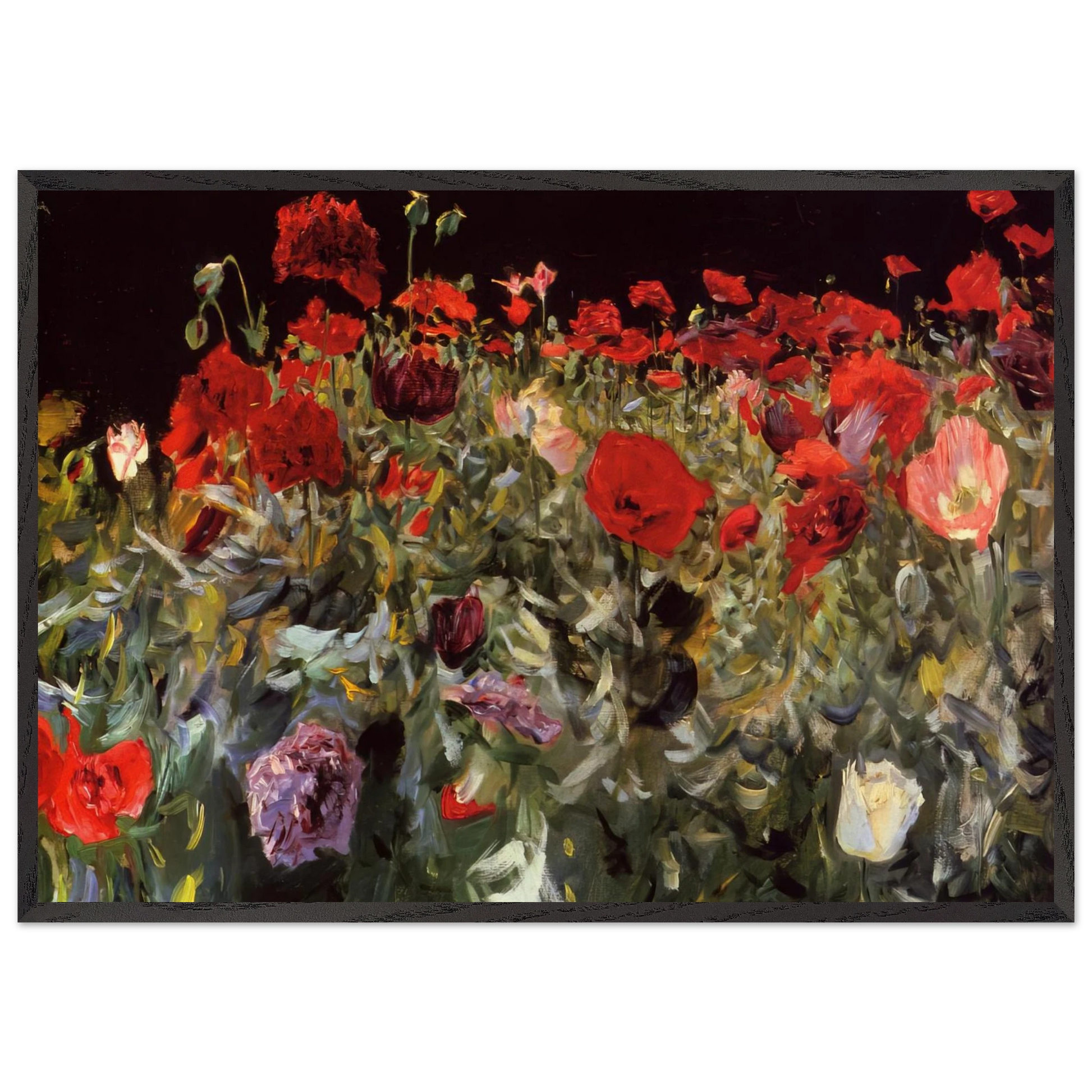 POPPIES N5 - John Singer Sargent Framed Art Print – Black Wooden Frame - Default Title - -Framed Art Print
