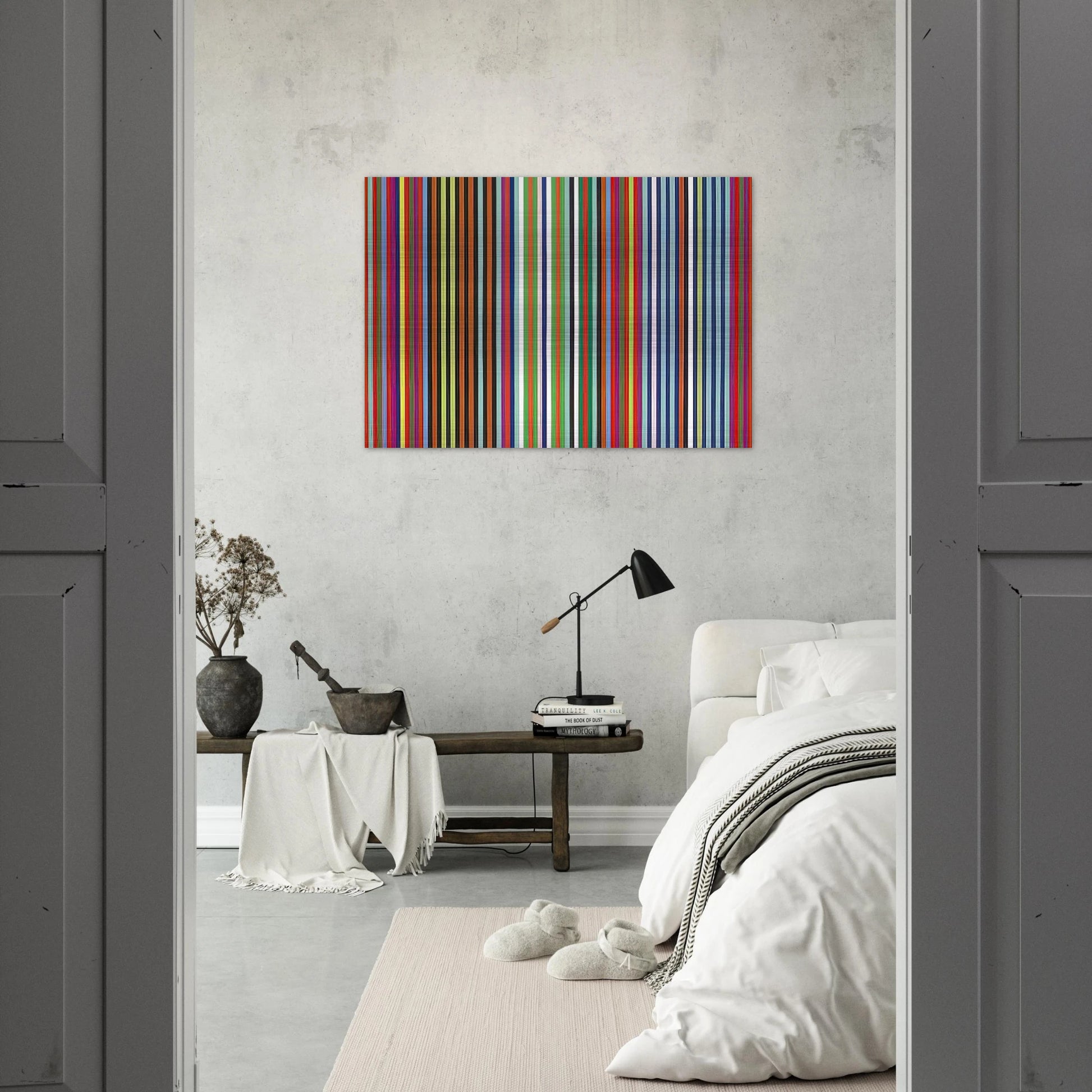 Flamingo - 1965 - Gene Davis Brushed Aluminum Print - 70x100 cm / 28x40 inches | Gene Davis Aluminum Print | Gene Davis Prints