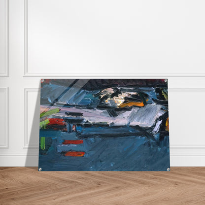FIGURE ON A BED 1970 - Frank Auerbach Acrylic Print - 70x100 cm / 28x40″ inches | Frank Auerbach Wall Art | Frank Auerbach Prints