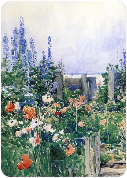 Home of the Hummingbird By Childe Hassam Pack of 10 Post Cards | Childe Hassam Post Cards | A6 (10.5 x 14.8 cm) - 4.1 x 5.8 inches